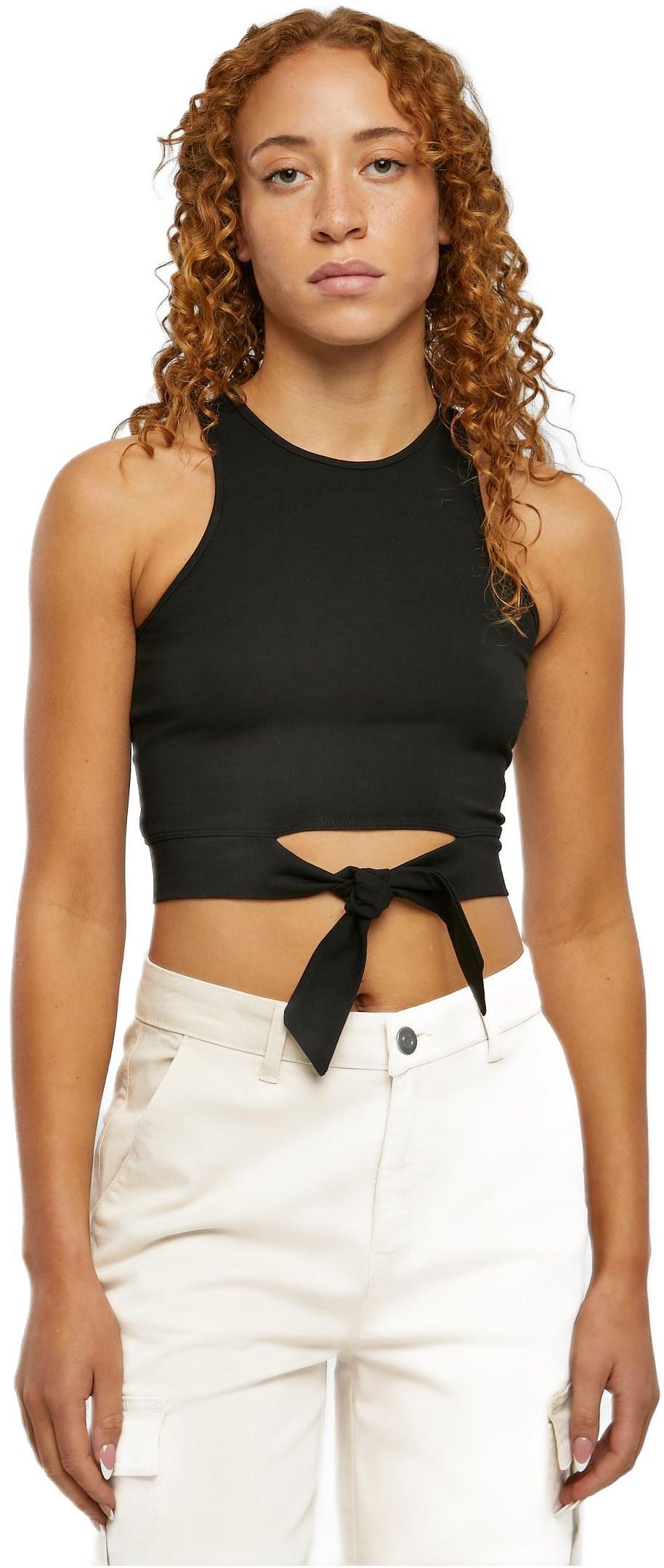 Γυναικεία Κοντή Μπλούζα Cropped Knot TB6048 Urban Classics Black