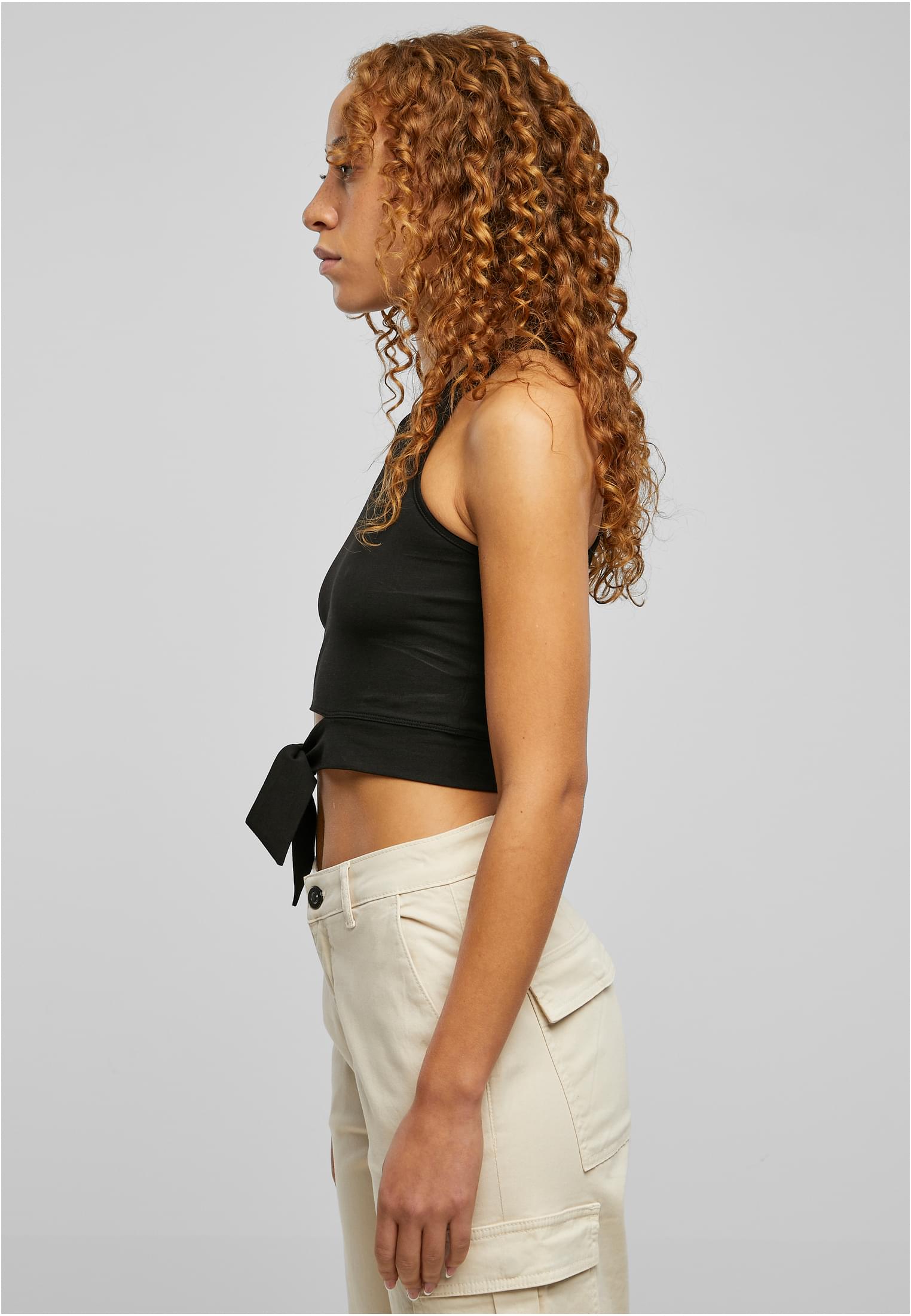Γυναικεία Κοντή Μπλούζα Cropped Knot TB6048 Urban Classics Black