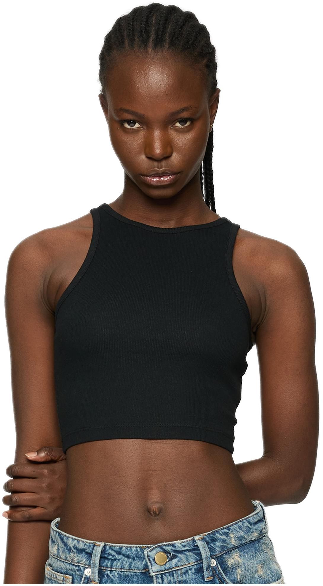 Ladies Organic Cropped Rib Top 2-Pack Urban Classics TB6185A-00825 black/black