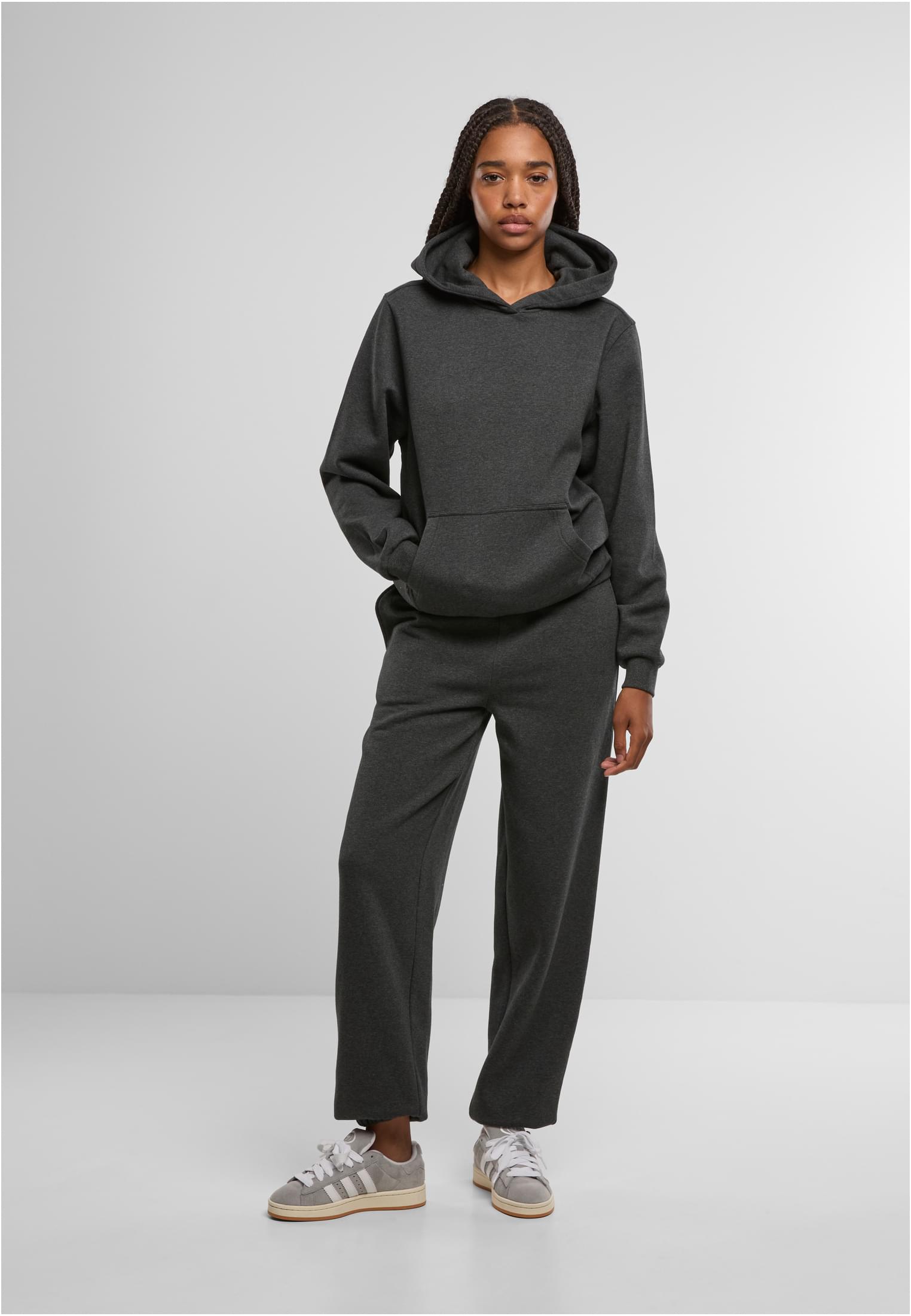 Γυναικείο Φούτερ με Κουκούλα Ladies Fluffy Hoody TB7105 Urban Classics Charcoal