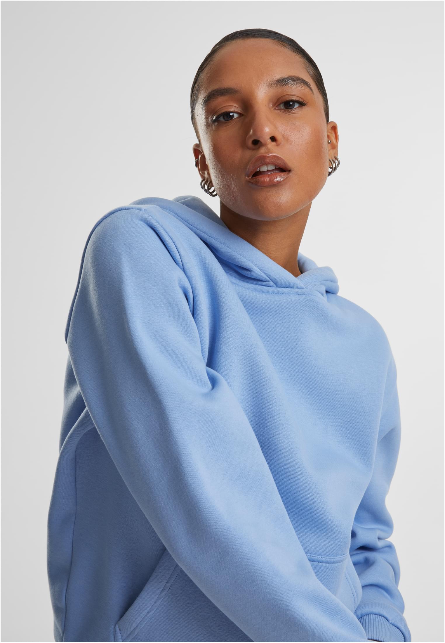 Γυναικείο Φούτερ με Κουκούλα Ladies Fluffy Hoody TB7105 Urban Classics Powderblue