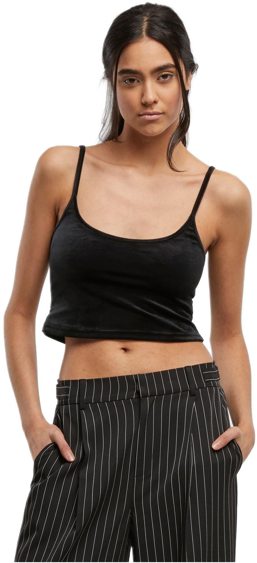 Γυναικείο Βελούδινο Crop Top TB7115-00007 Urban Classics Black Black