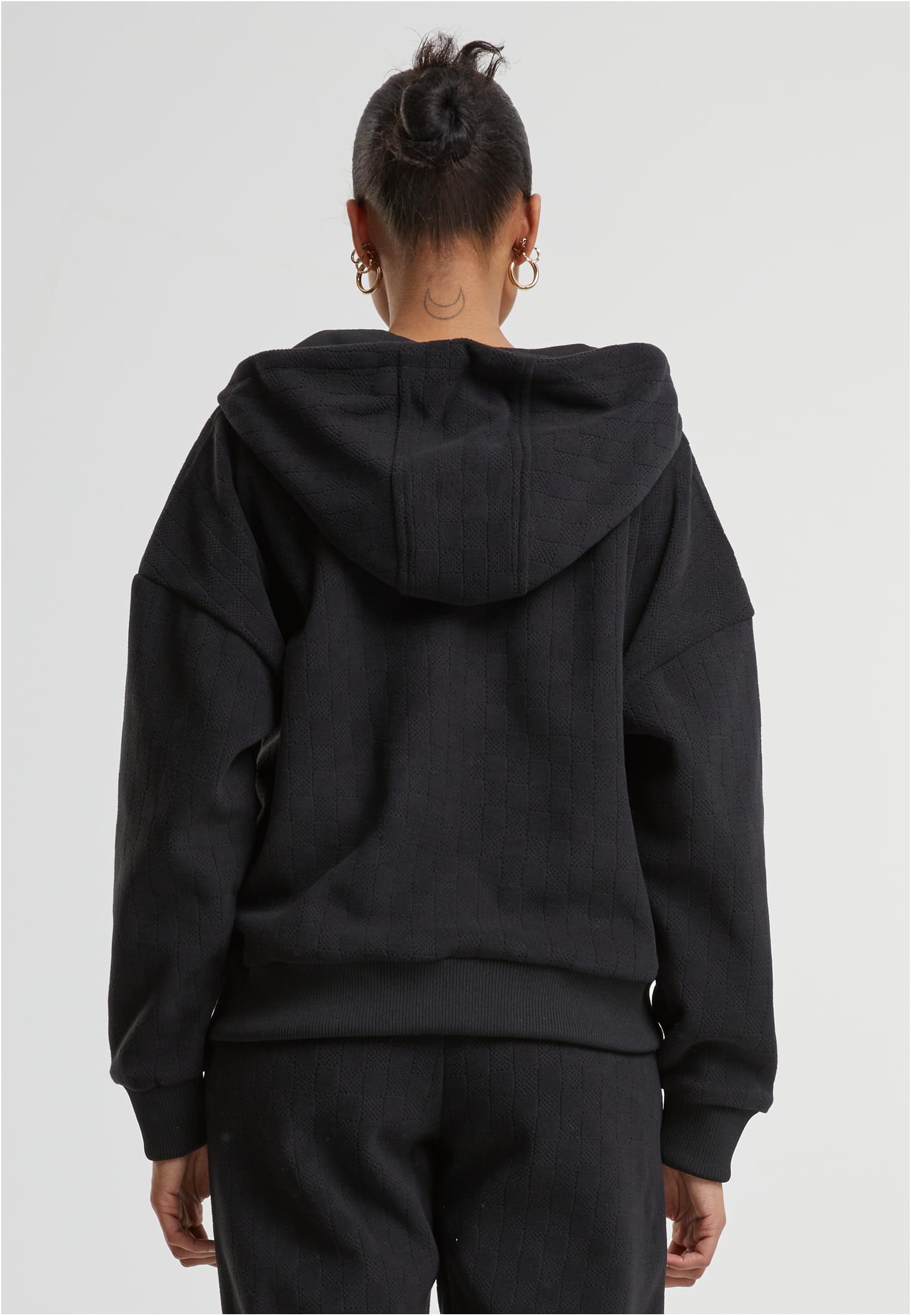 Γυναικεία Ζακέτα με Κουκούλα Jacquard Velvet Oversized TB7121 Urban Classics Black