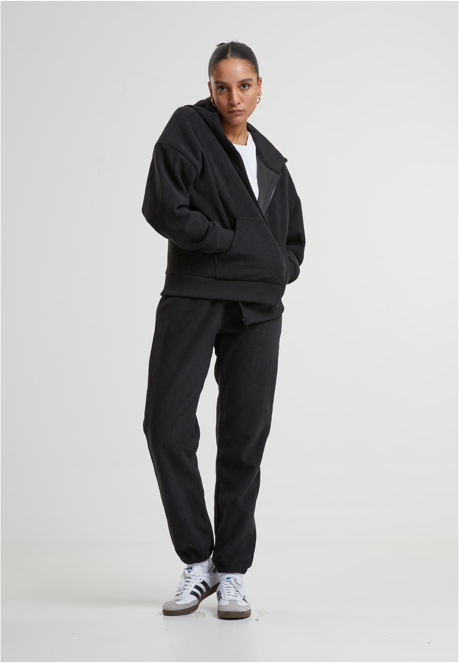 Γυναικεία Ζακέτα με Κουκούλα Jacquard Velvet Oversized TB7121 Urban Classics Black