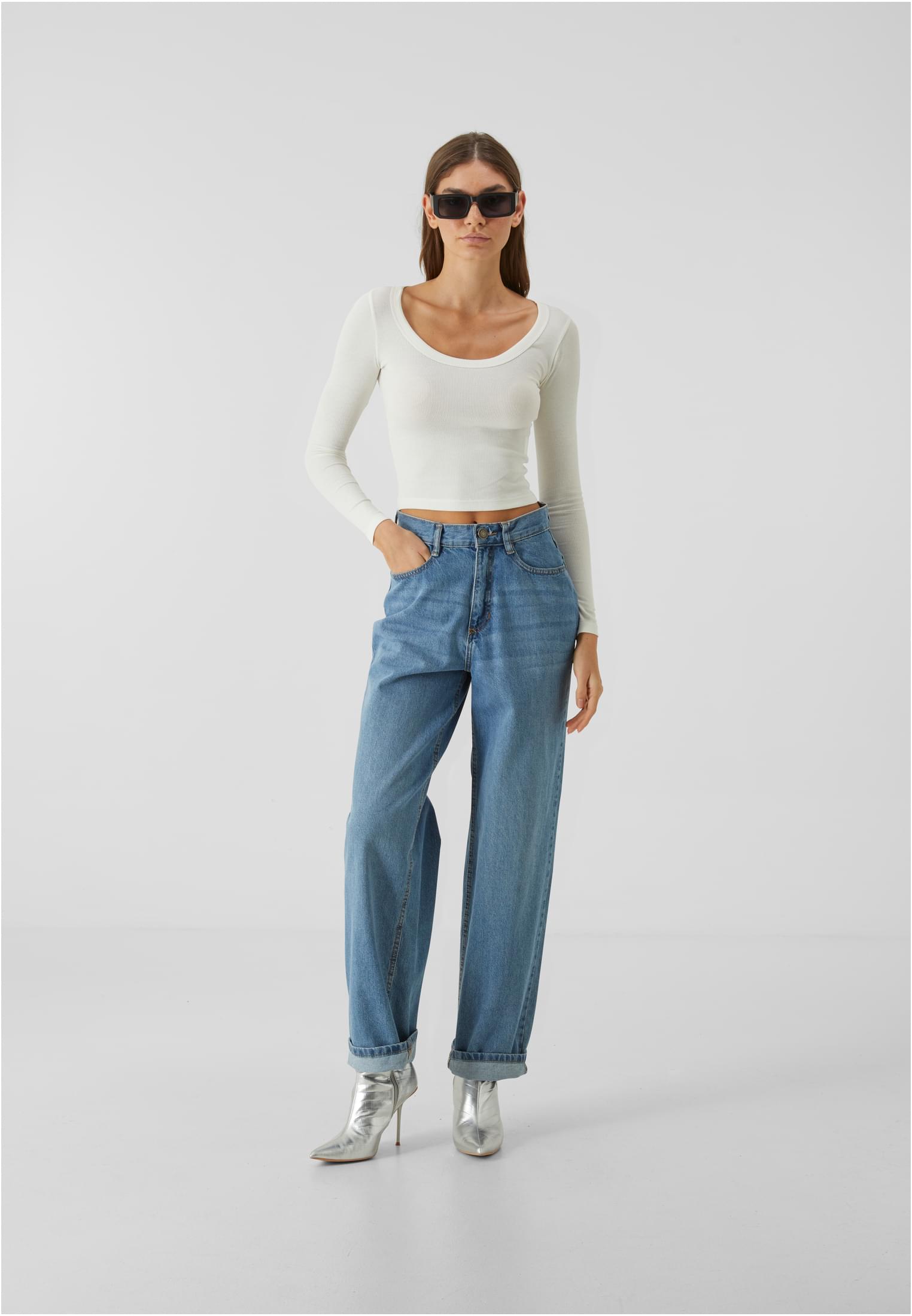 Γυναικεία Μακρυμάνικη Μπλούζα Rib Jersey TB7147 Urban Classics offwhite