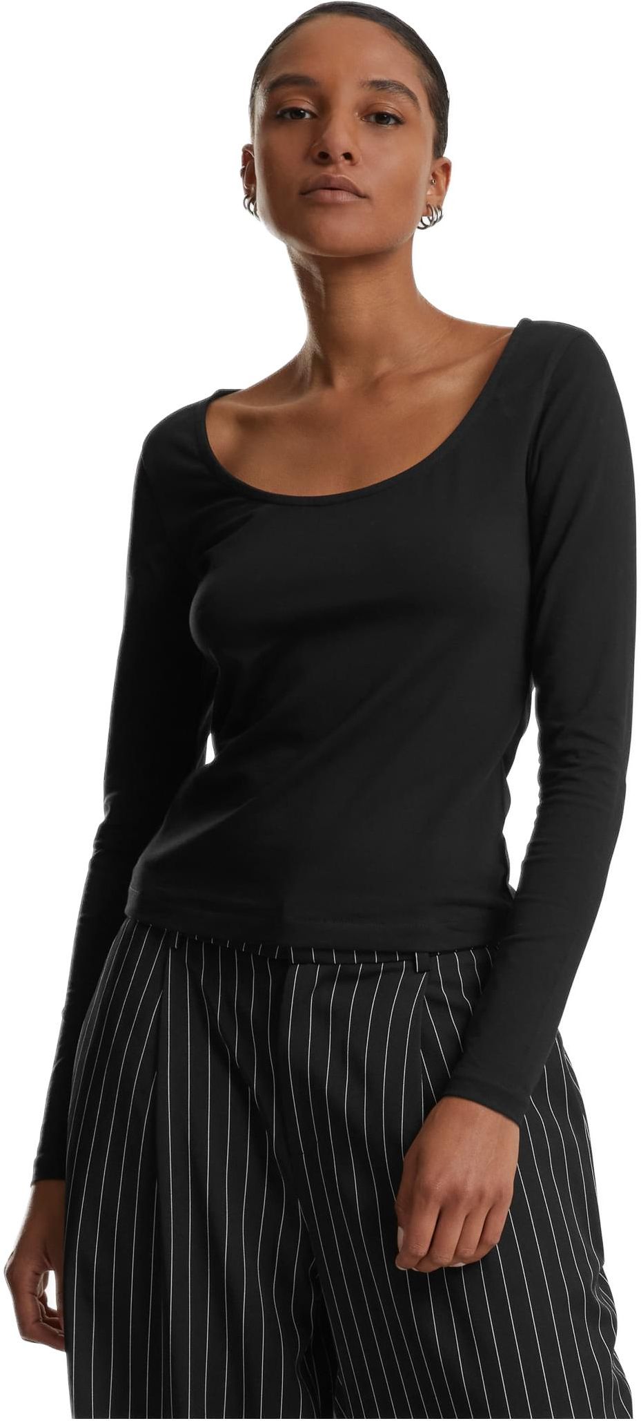 Ladies Wide Neck Longsleeve Urban Classics TB7162-00007 black