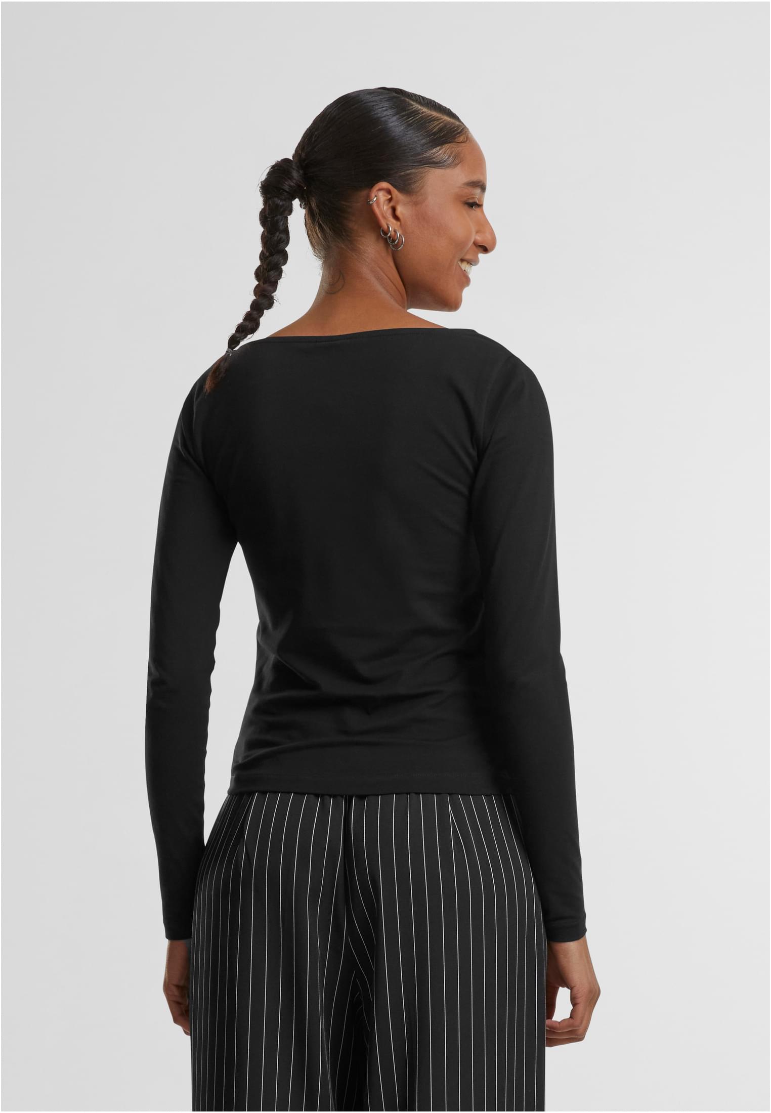 Ladies Wide Neck Longsleeve Urban Classics TB7162-00007 black