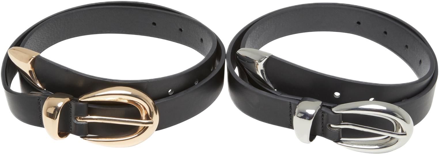 Σετ 2 Ζώνες Chunky Buckle Loop TB7211A-17832 Urban Classics black/gold+black/silver