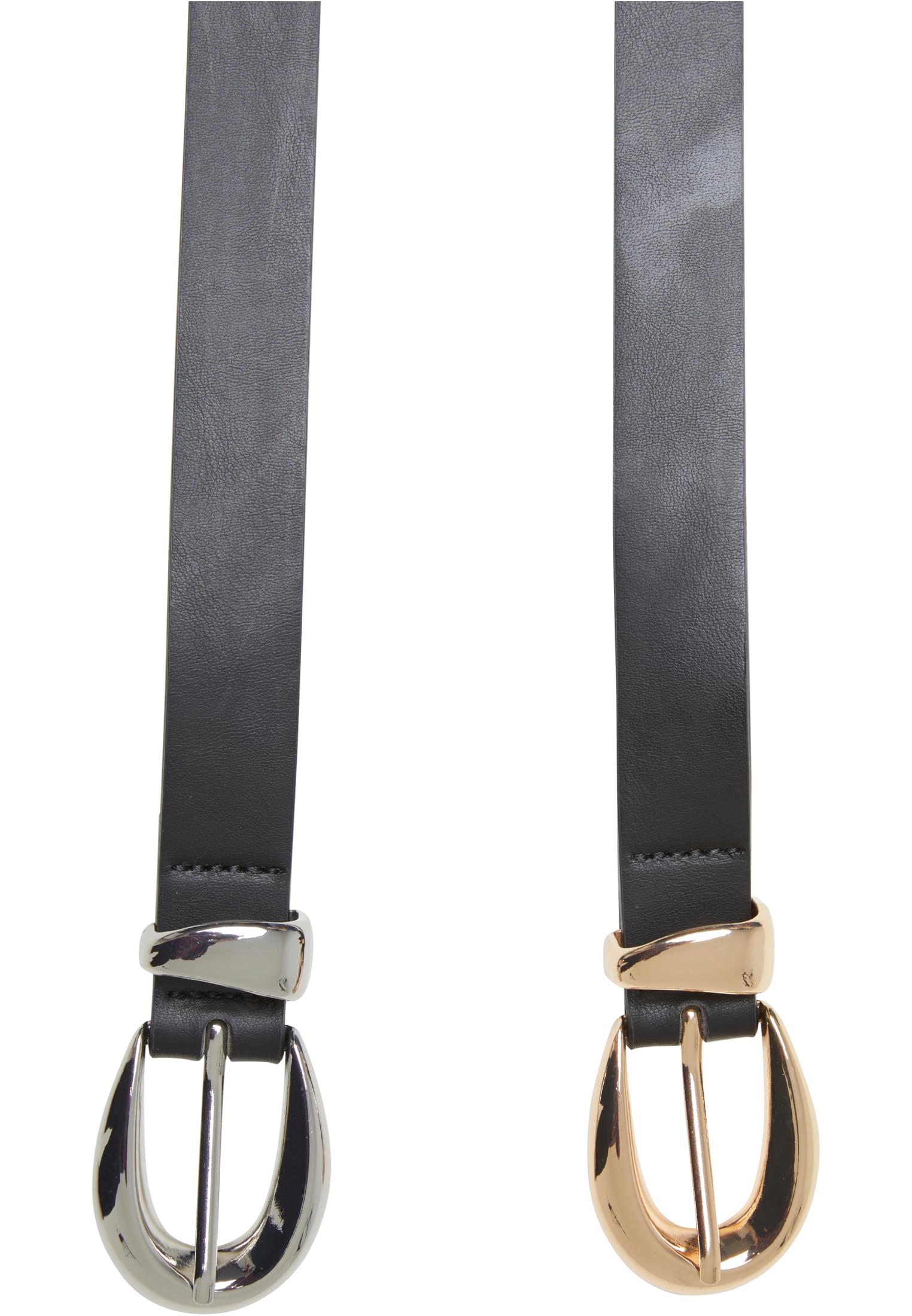 Σετ 2 Ζώνες Chunky Buckle Loop TB7211A-17832 Urban Classics black/gold+black/silver