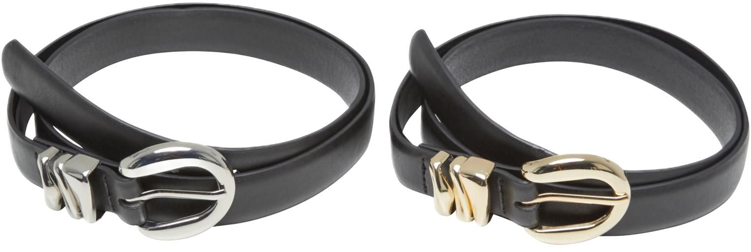 Σετ με 2 Ζώνες Chunky Multiple Loop Synthetic Leather TB7213A Urban Classics Black/Silver black/gold+black/silver