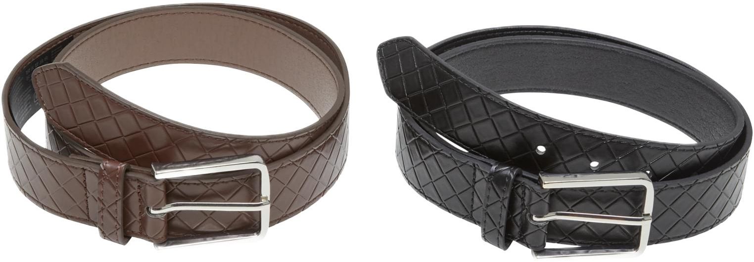 Σετ 2 Ζώνες Woven Embossed Synthetic Leather TB7217A-17831 Urban Classics black/silver+brown/silver