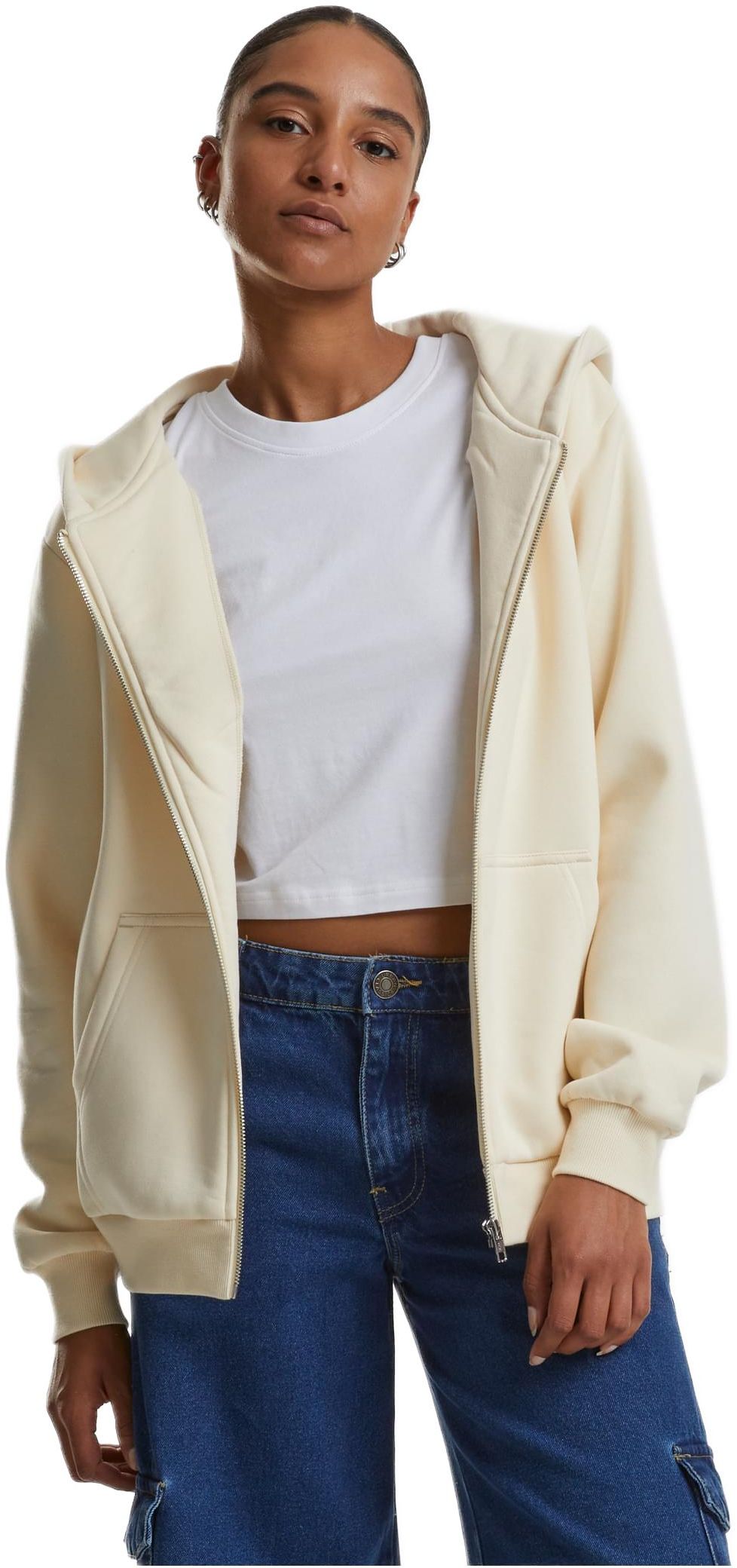 Γυναικεία Ζακέτα με Κουκούλα Fluffy TB7286 Urban Classics Whitesand