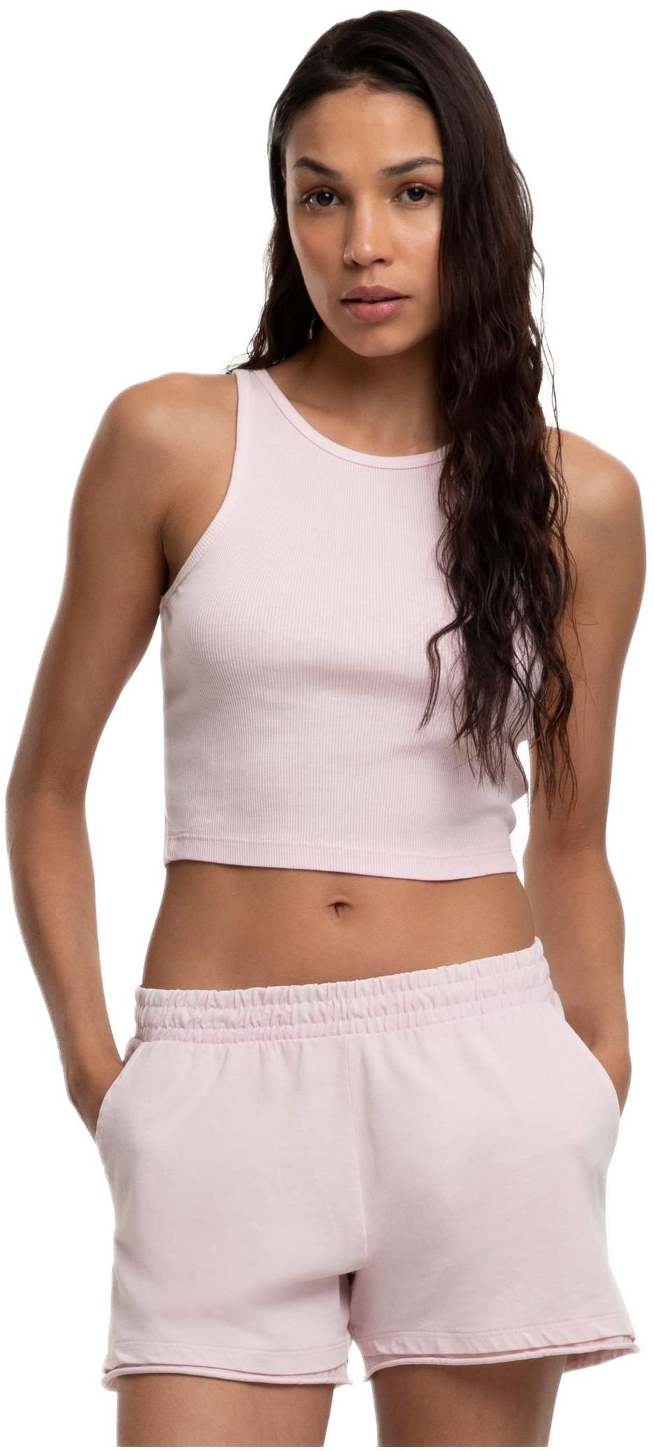 Γυναικείο Cropped Top TB7482 Urban Classics Washed Rib Jersey blushedrose