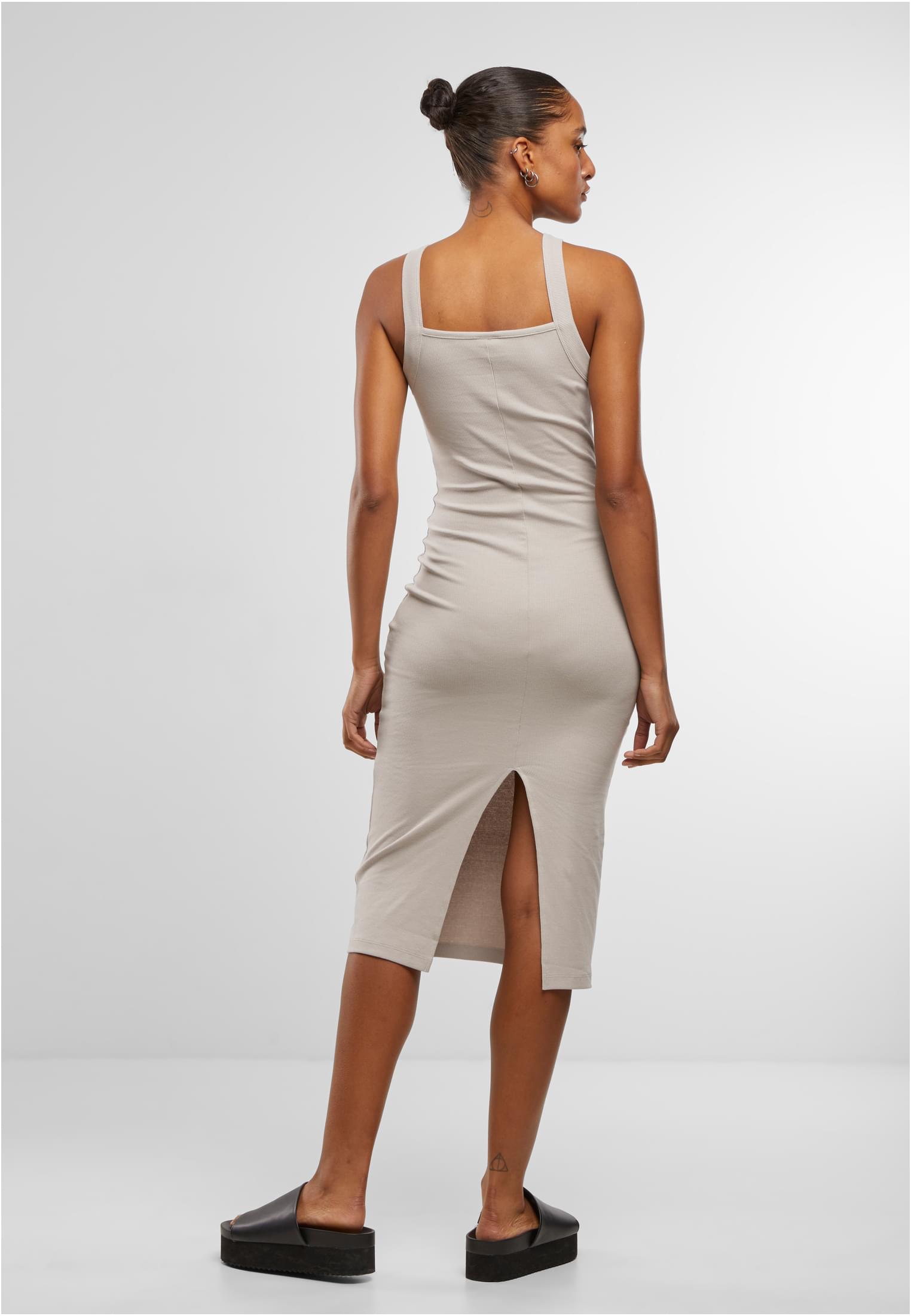 Ladies Midi Rib Jersey Dress Urban Classics TB7526-01325 cloud