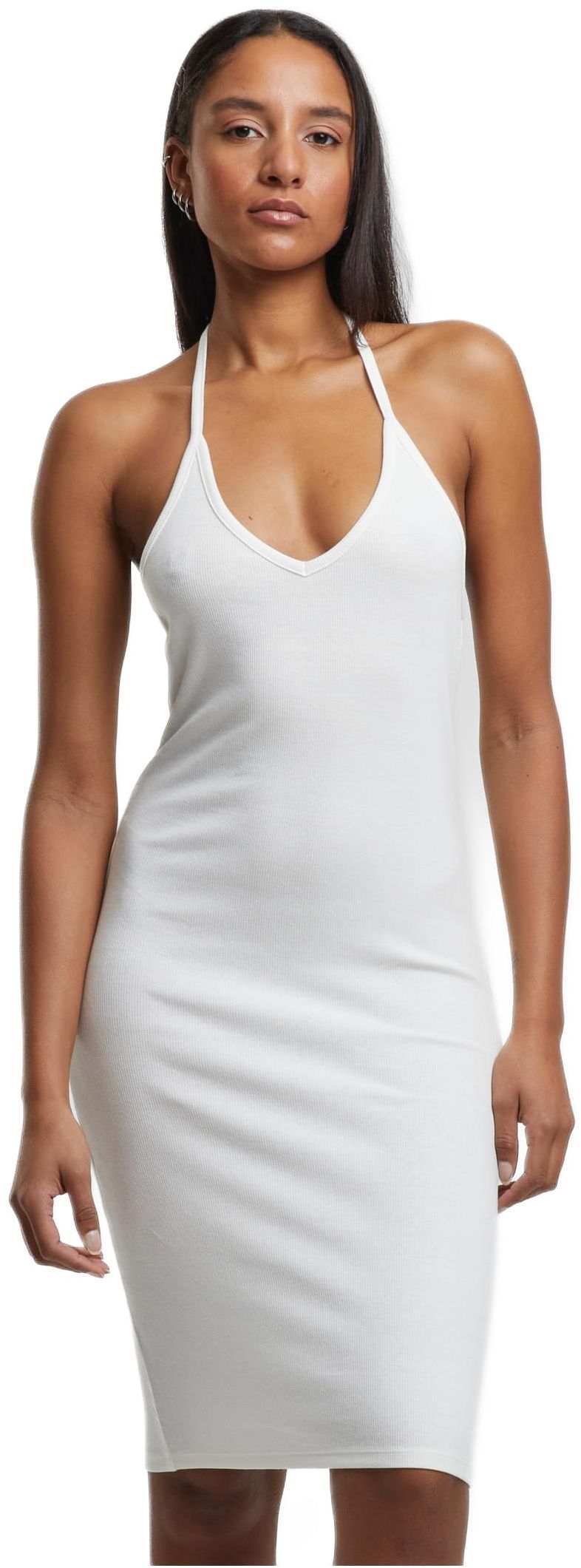 Ladies Rib Jersey Neckholder Dress Urban Classics TB7547-00555 offwhite