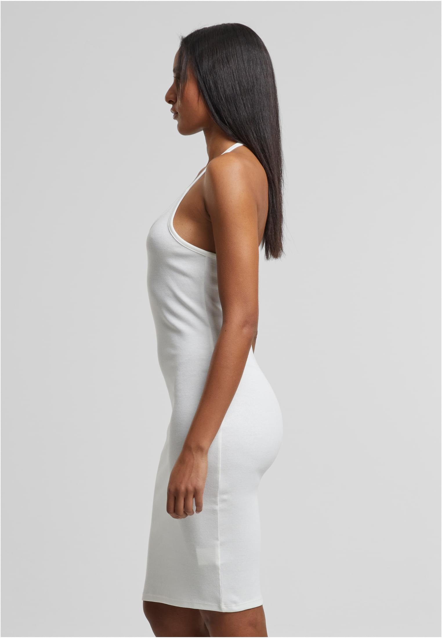 Ladies Rib Jersey Neckholder Dress Urban Classics TB7547-00555 offwhite