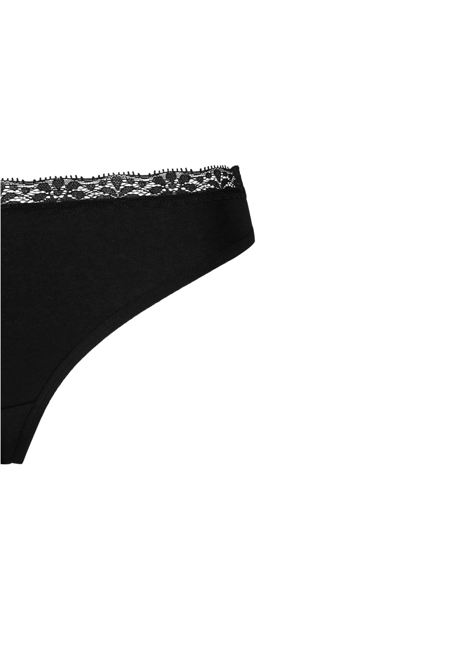Ladies Basic Cotton Tanga Lace 5-Pack Urban Classics TB7667C-03878 black+black+black+black+black