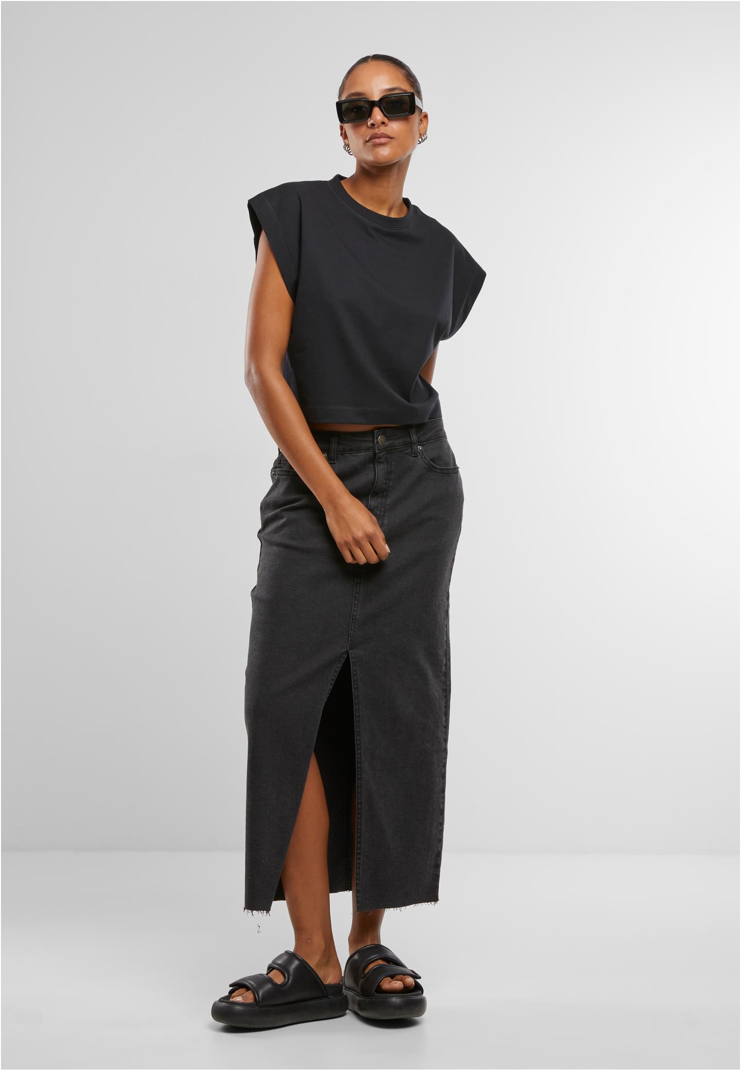 Γυναικείο T-Shirt Tb7699 Urban Classics Oversized Boxy Heavy Tee Black γυναικεία Basic T-Shirts Simple Wear Μπλουζάκια κοντομάνικα
