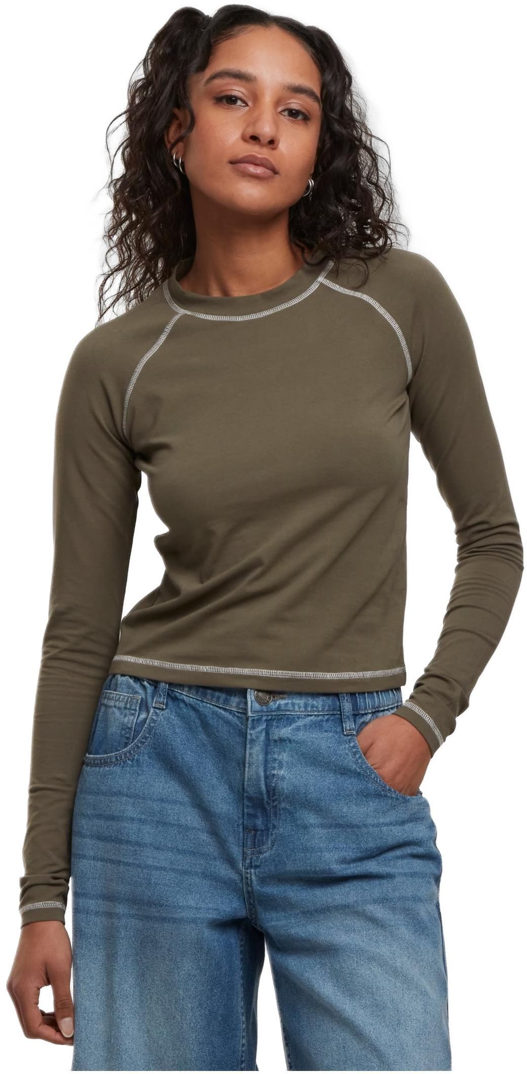 Γυναικεία Μακρυμάνικη Μπλούζα TB7730 Urban Classics Olive