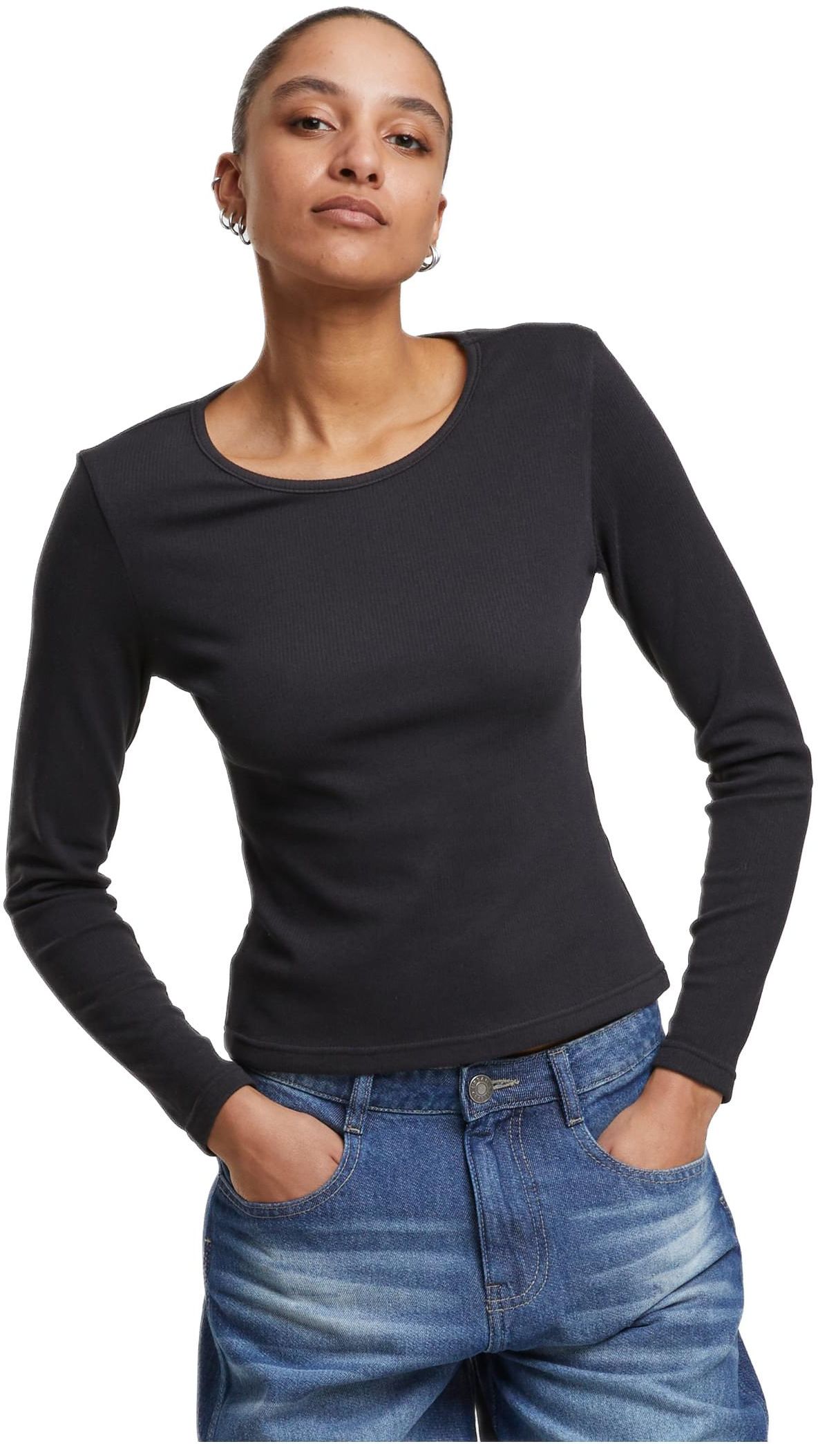 Γυναικεία Μακρυμάνικη Μπλούζα Ladies Heat Slim TB7786 Urban Classics Black
