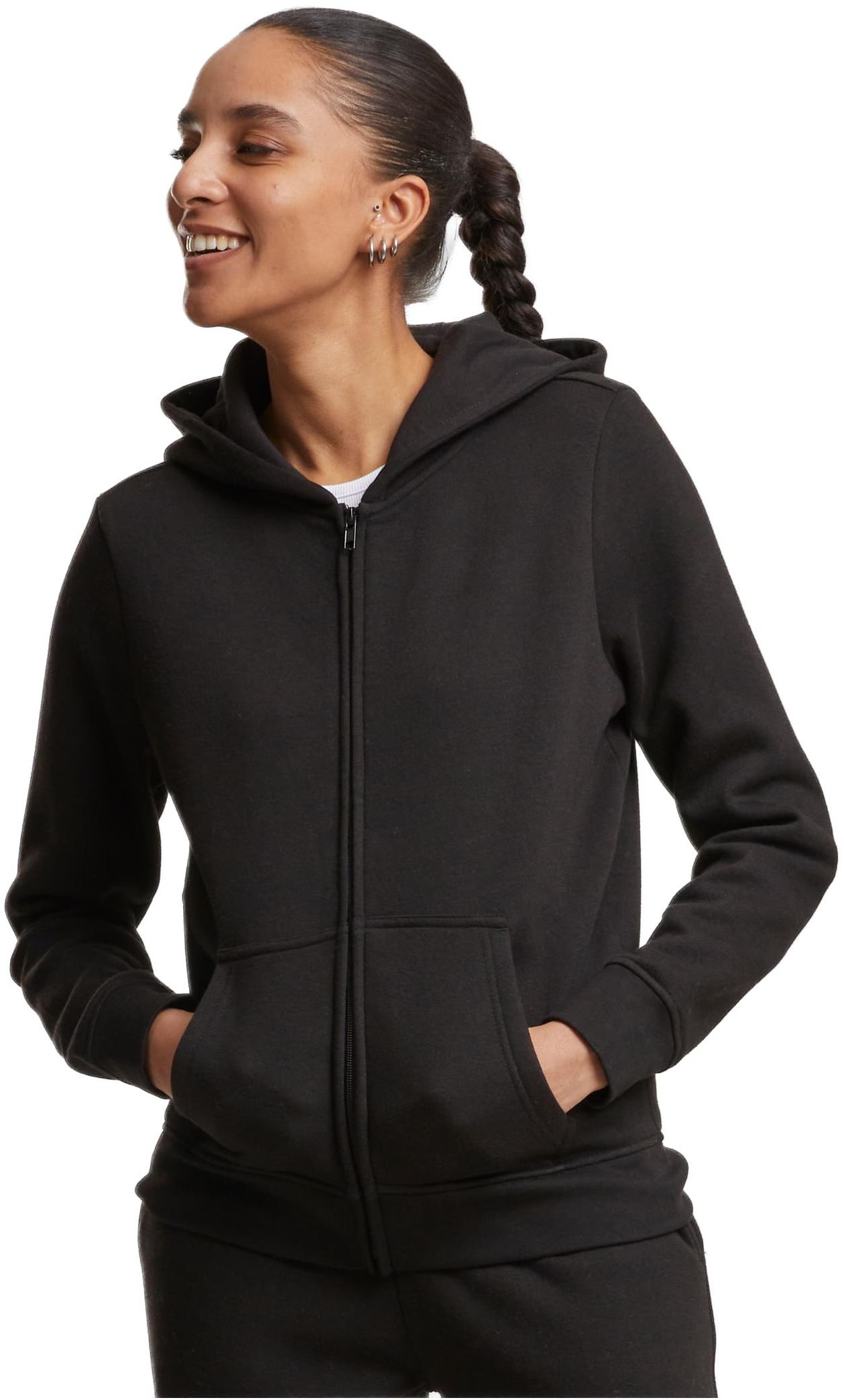 Γυναικείο Φούτερ με Κουκούλα και Φερμουάρ Ladies Basic Essential Zip Hoody TB8005 Urban Classics Black