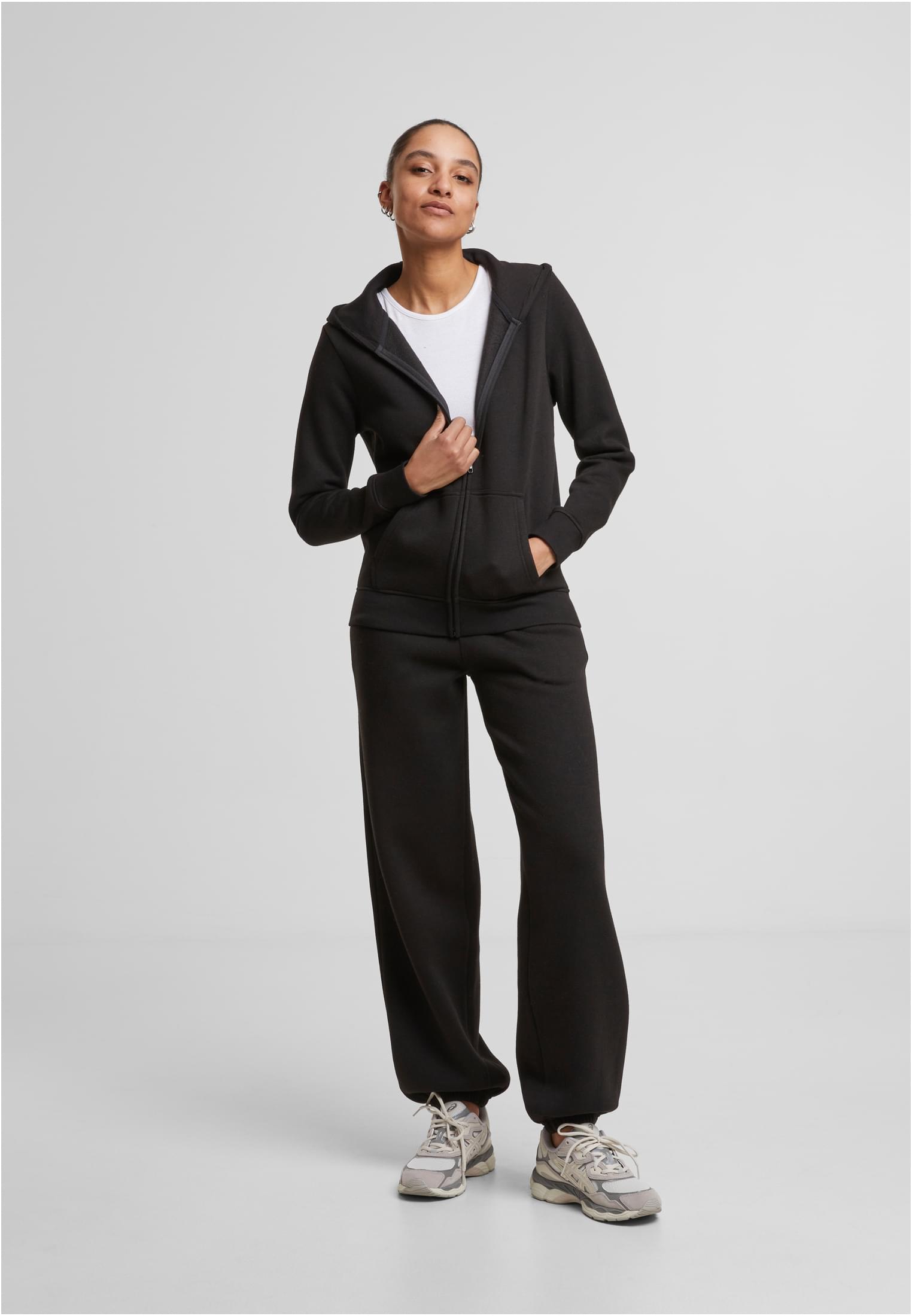 Γυναικείο Φούτερ με Κουκούλα και Φερμουάρ Ladies Basic Essential Zip Hoody TB8005 Urban Classics Black