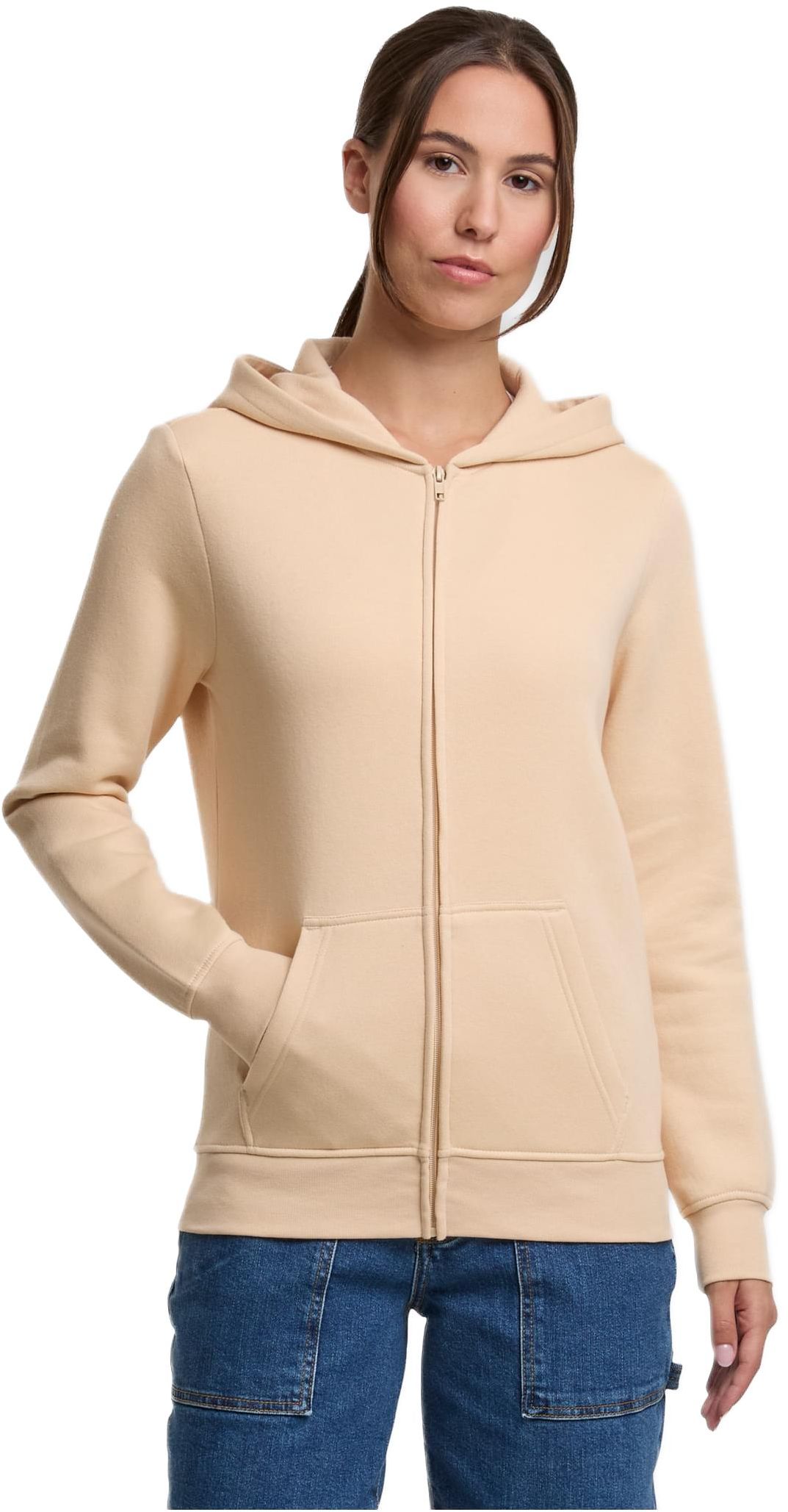 Γυναικεία Ζακέτα με Κουκούλα Ladies Basic Essential Zip Hoody TB8005 Urban Classics Sand