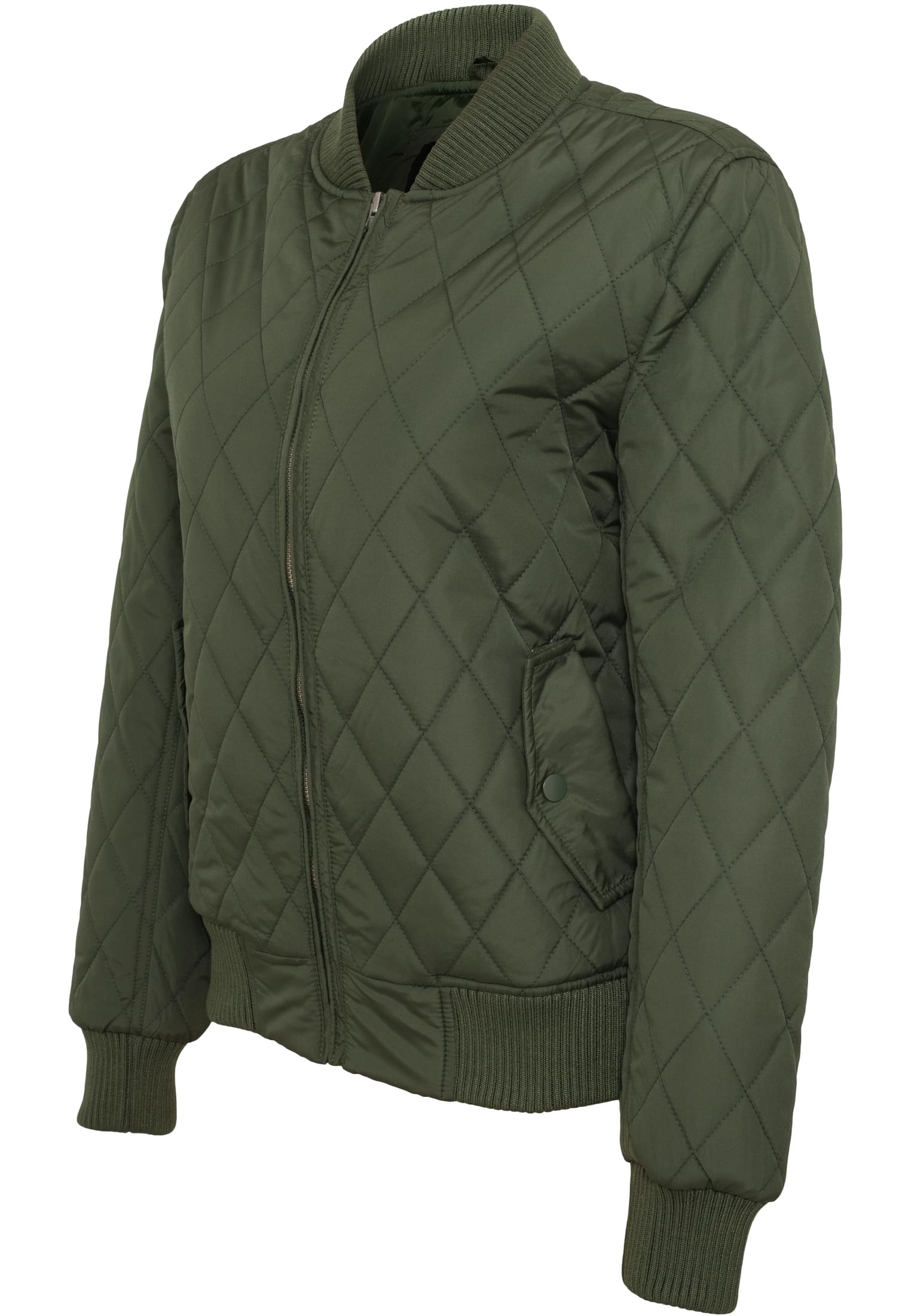 Γυναικείο Μπουφάν Diamond Quilt Nylon Tb806 Urban Classics Olive γυναικεία Simple Wear