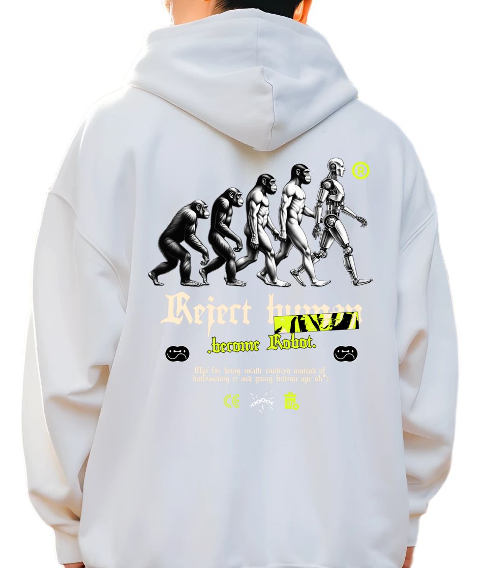 Hoodie Reject Human Pop Culture White