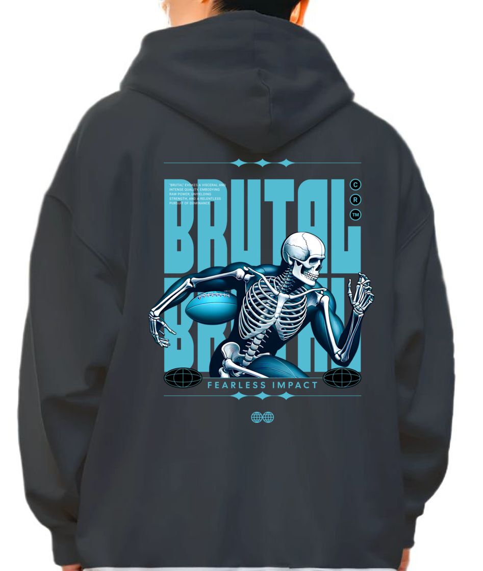 Hoodie Rugby Skull Pop Culture Black