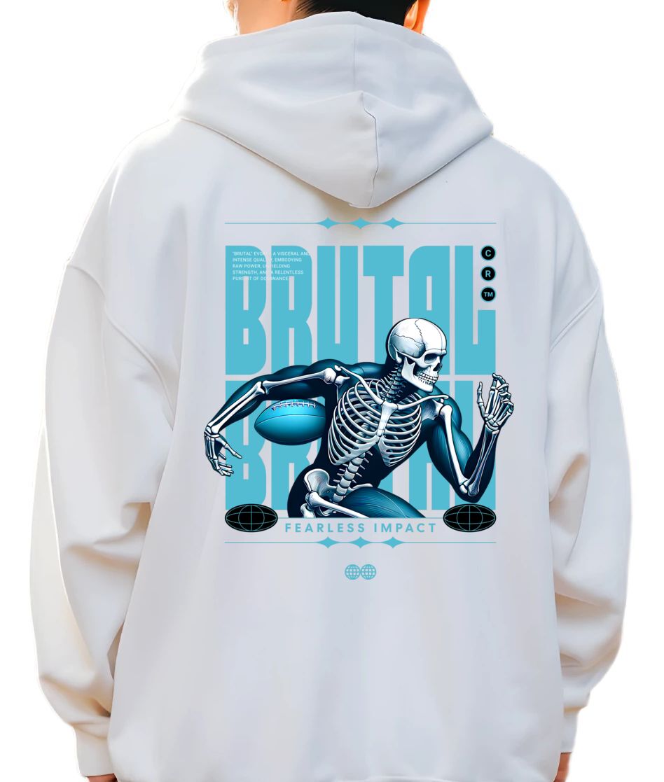 Hoodie Rugby Skull Pop Culture White