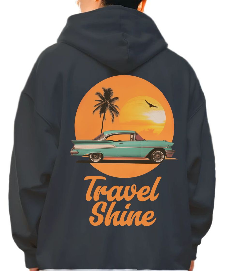 Hoodie Summer Shine Travel Pop Culture Black