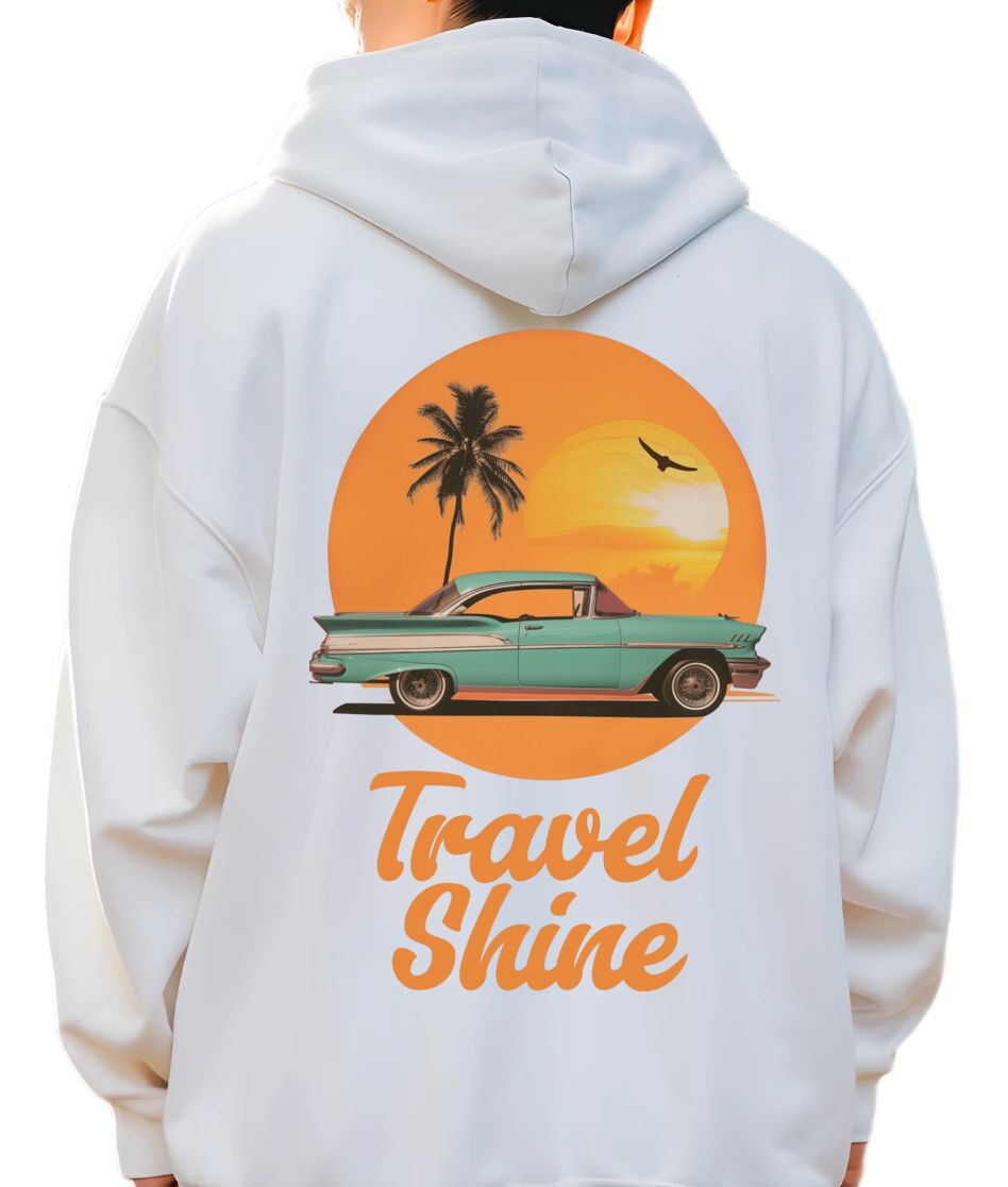 Hoodie Summer Shine Travel Pop Culture White