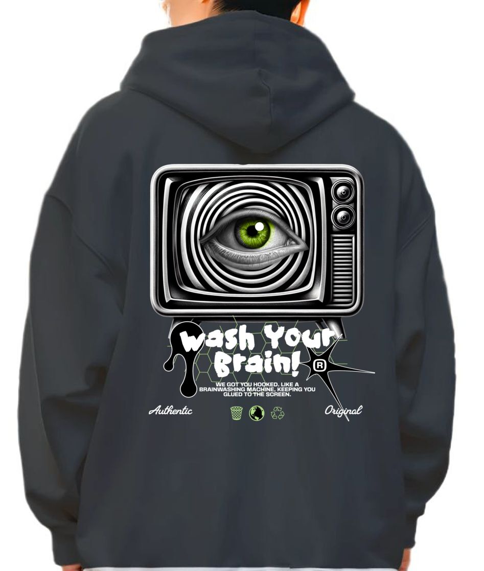 Hoodie Wash Your Brain Pop Culture Black