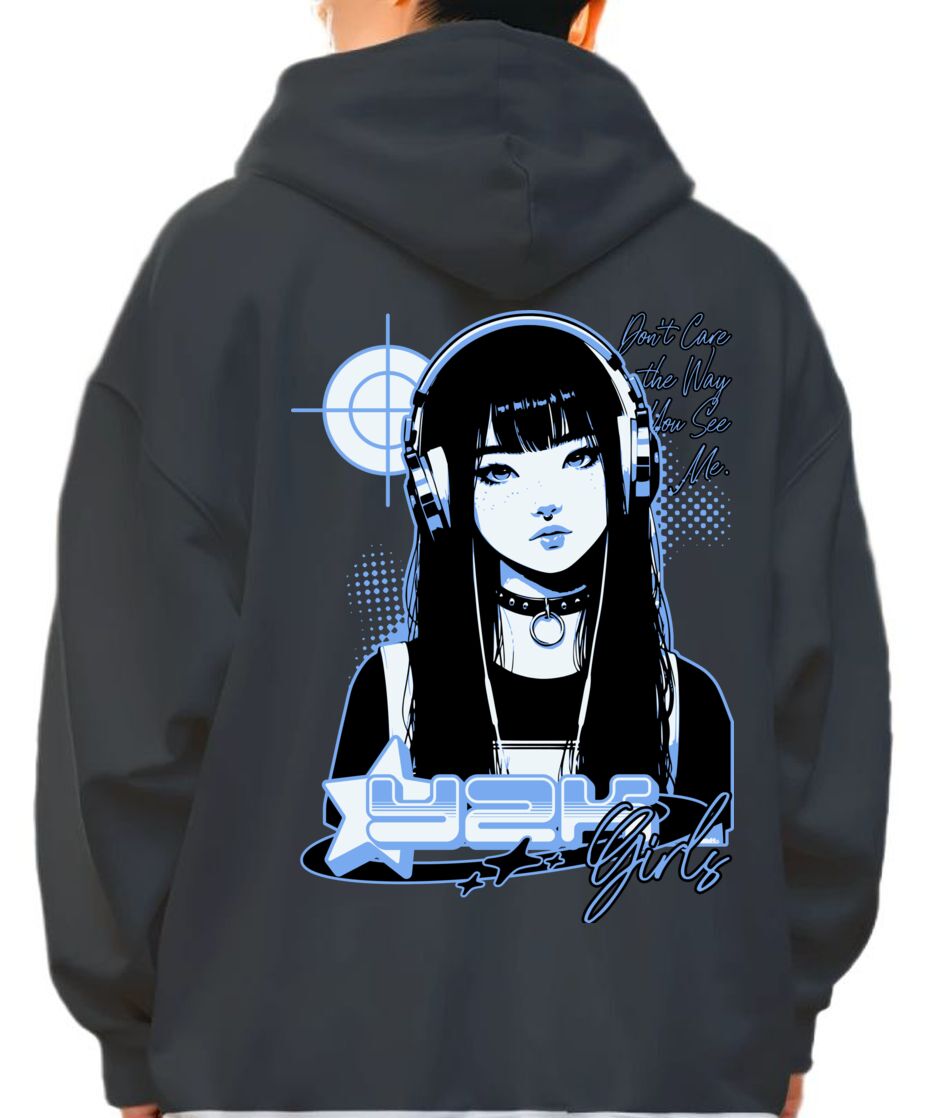 Hoodie Y2K Girl Pop Culture Black
