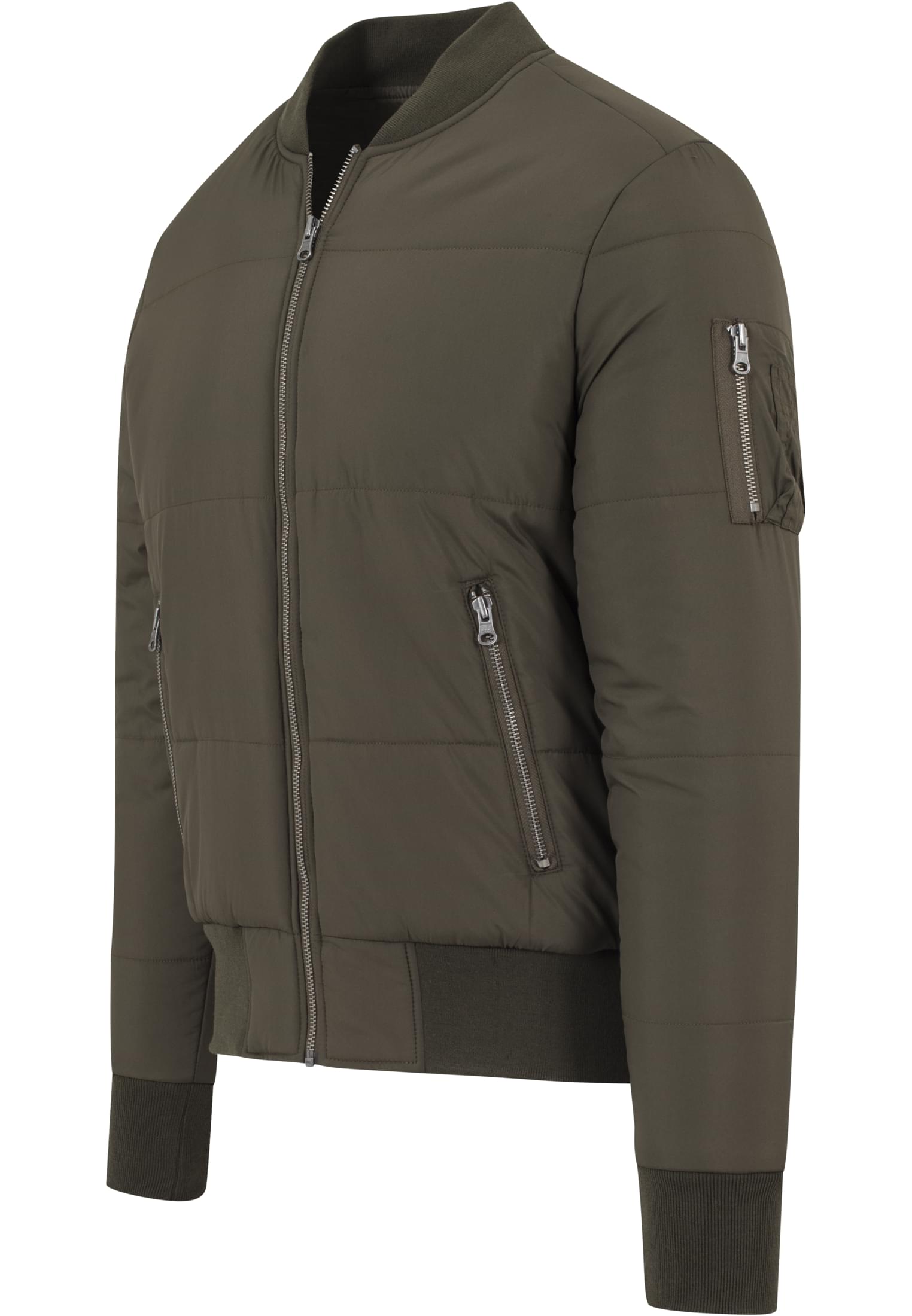 Μπουφάν Quilt Bomber Tb1444 Urban Classics Black Olive ανδρικά Simple Wear