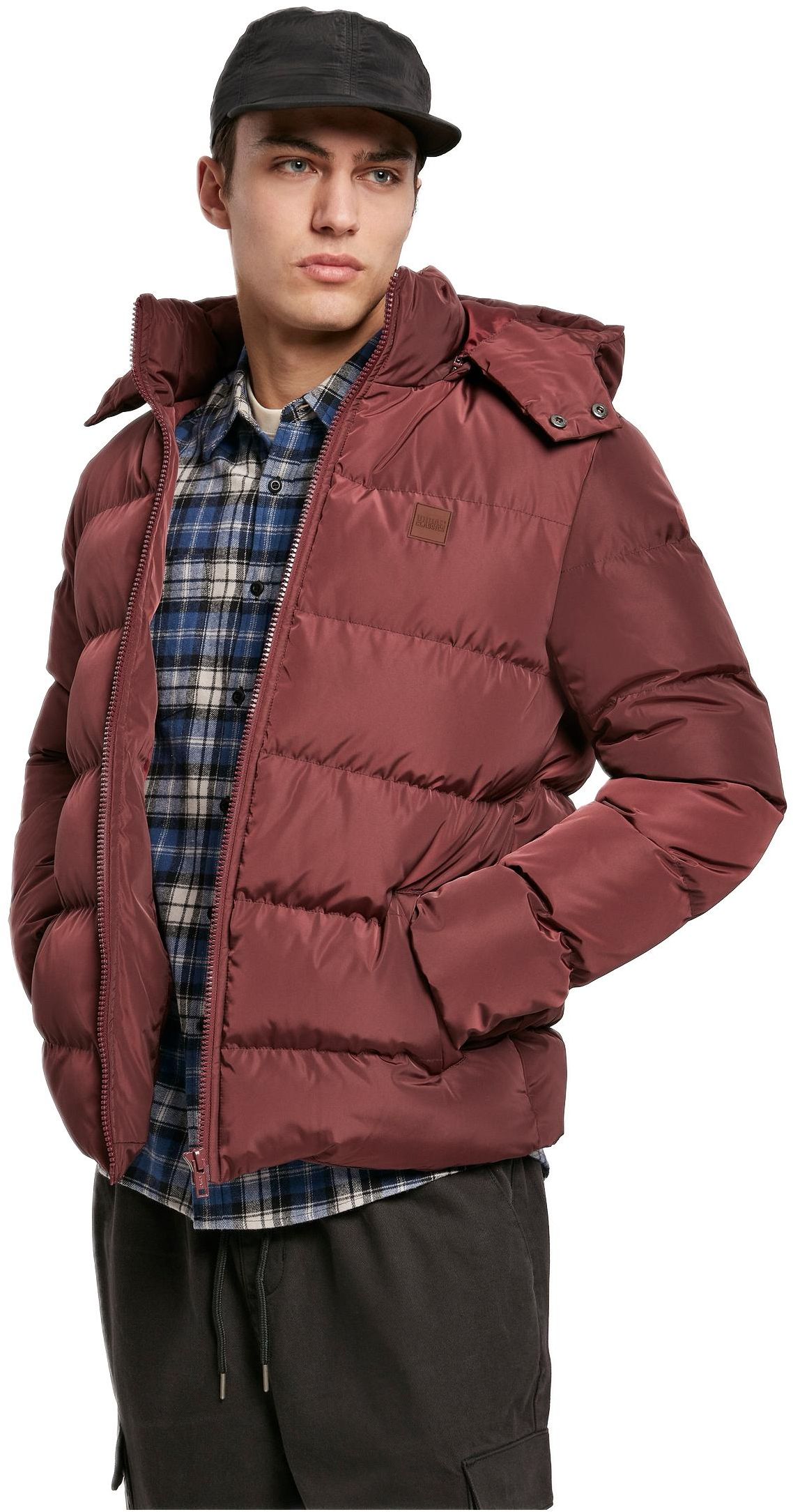 Μπουφάν Puffer με Κουκούλα TB1807-01151 Urban Classics Cherry