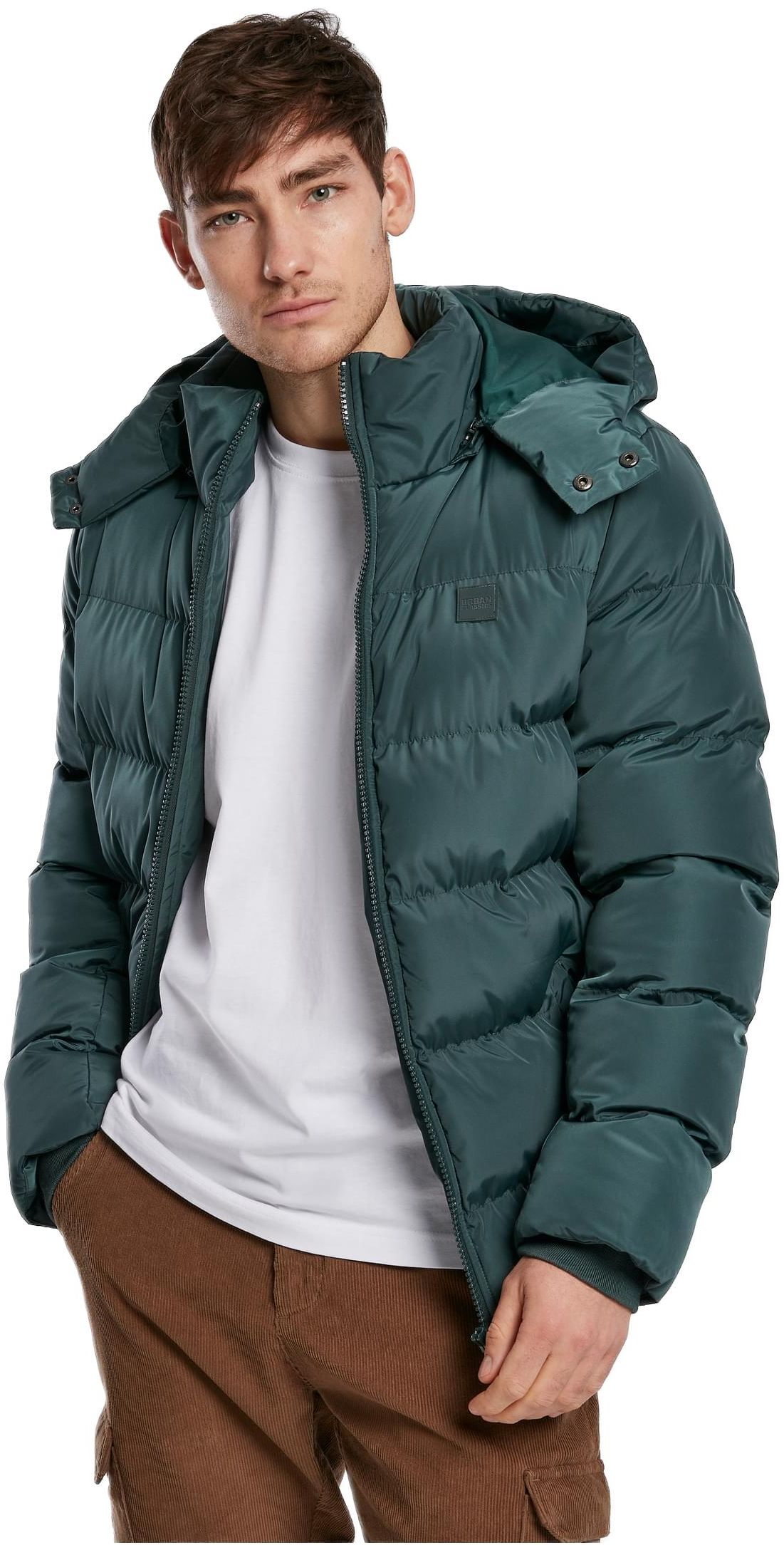 Hooded Puffer Jacket TB1807 Urban Classics Bottlegreen
