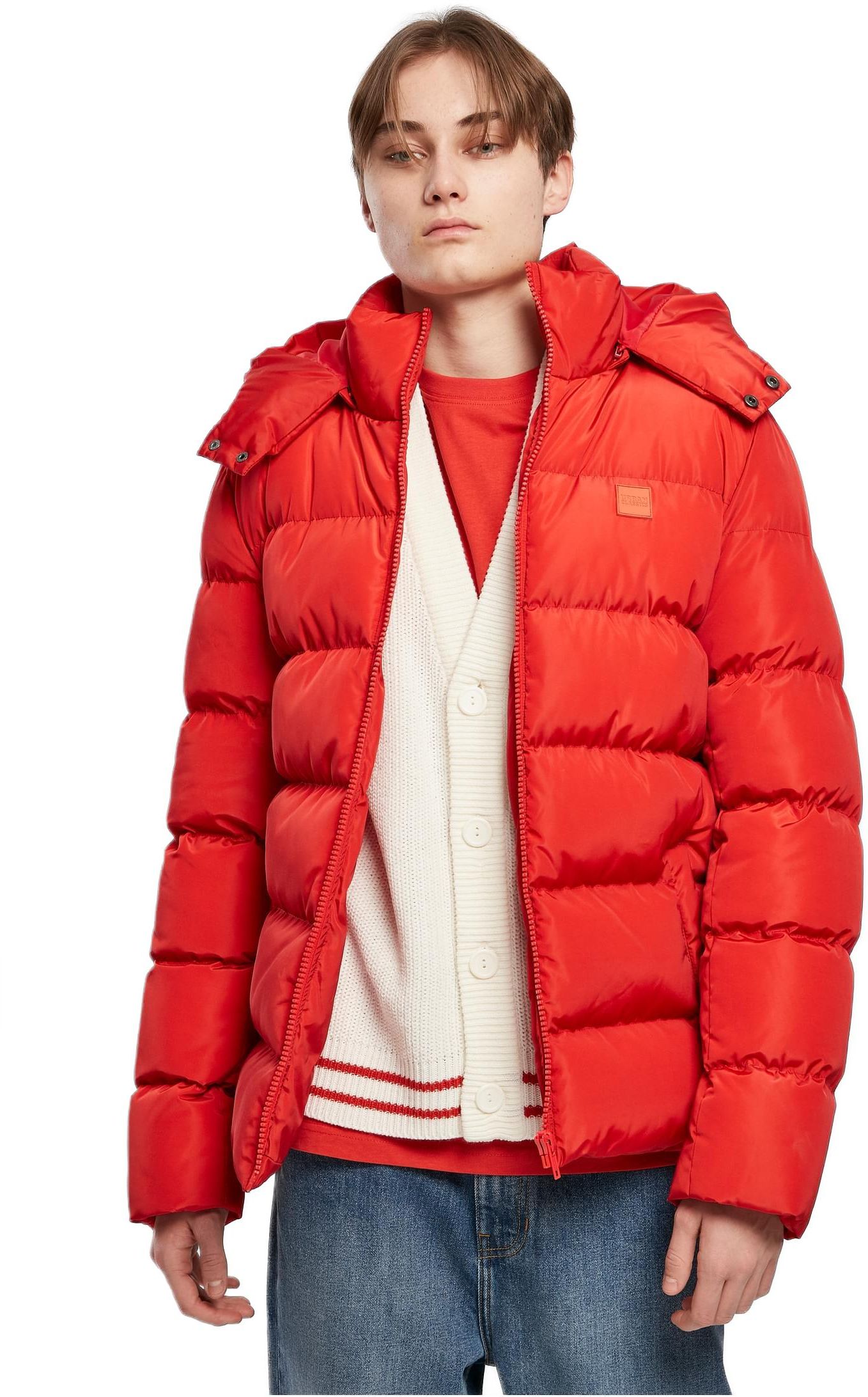 Ανδρικό Μπουφάν Puffer με Κουκούλα TB1807-04019 Urban Classics Black Hugered