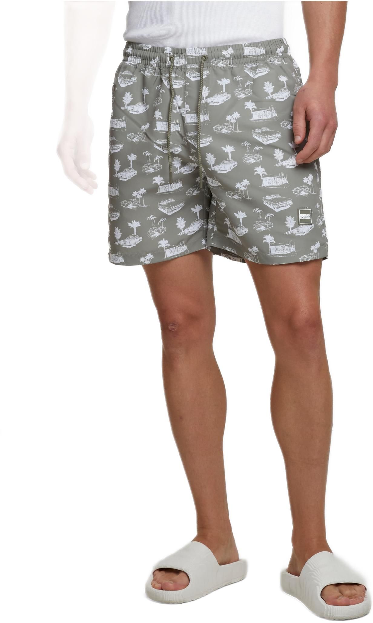 Ανδρικό Μαγιό TB2679-20306 Urban Classics Pattern Swim Shorts paleolive/white