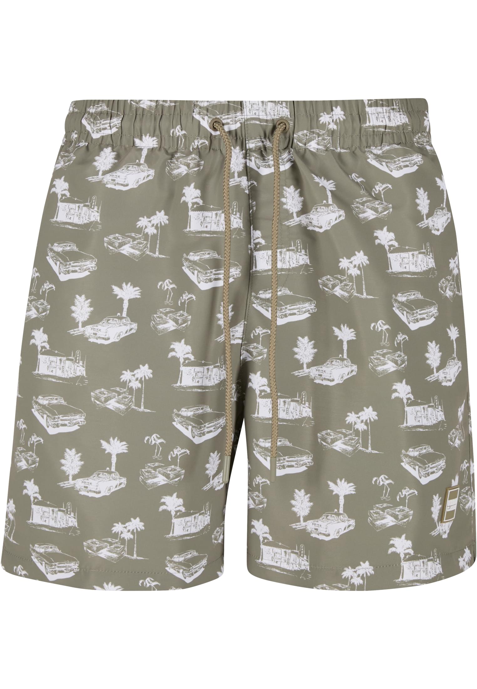 Ανδρικό Μαγιό Tb2679-20306 Urban Classics Pattern Swim Shorts Paleolive White ανδρικά Simple Wear