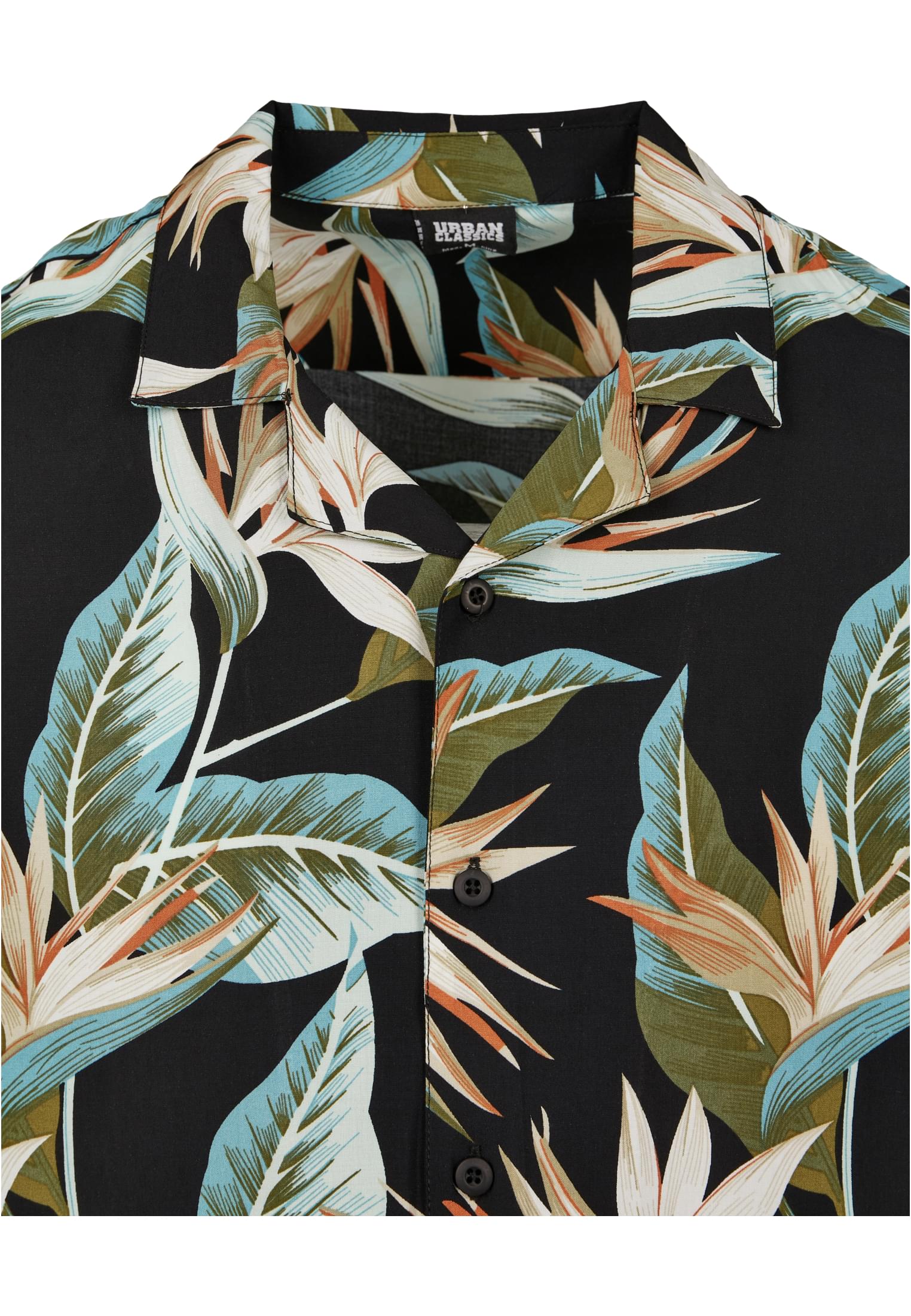 Πουκάμισο Blossoms Resort Shirt Tb3506-02518 Urban Classics Black Blossom ανδρικά Πουκάμισα Simple Wear