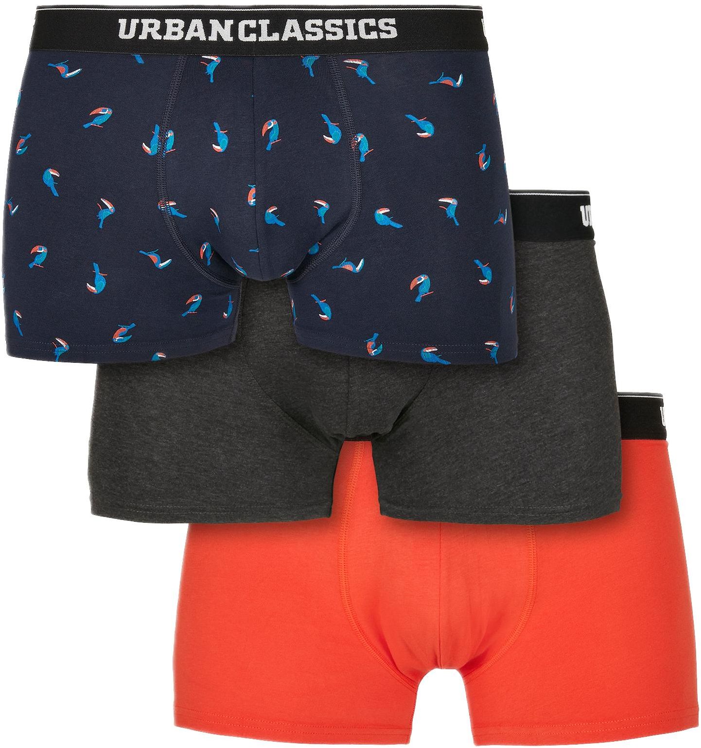 Ανδρικά Εσώρουχα Boxer 3-Pack TB3979 Urban Classics bird aop+ boxer orange + cha