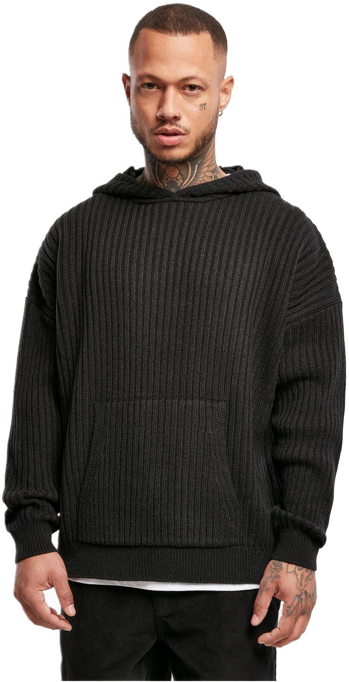 Πλεκτό Φούτερ με Κουκούλα TB4677 Urban Classics Black Black