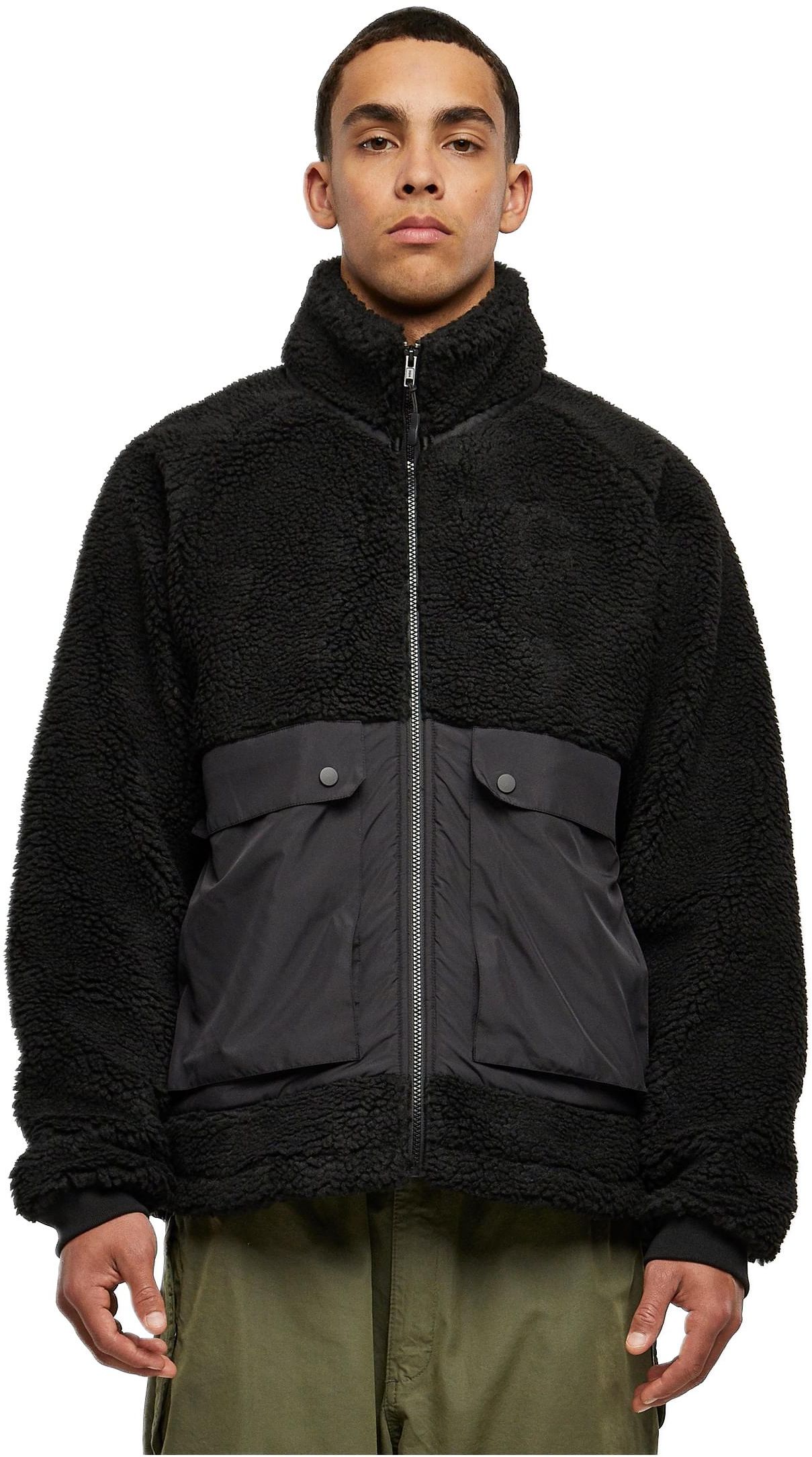 Short Raglan Sherpa Jacket TB6329-00825 Urban Classics Black/Black