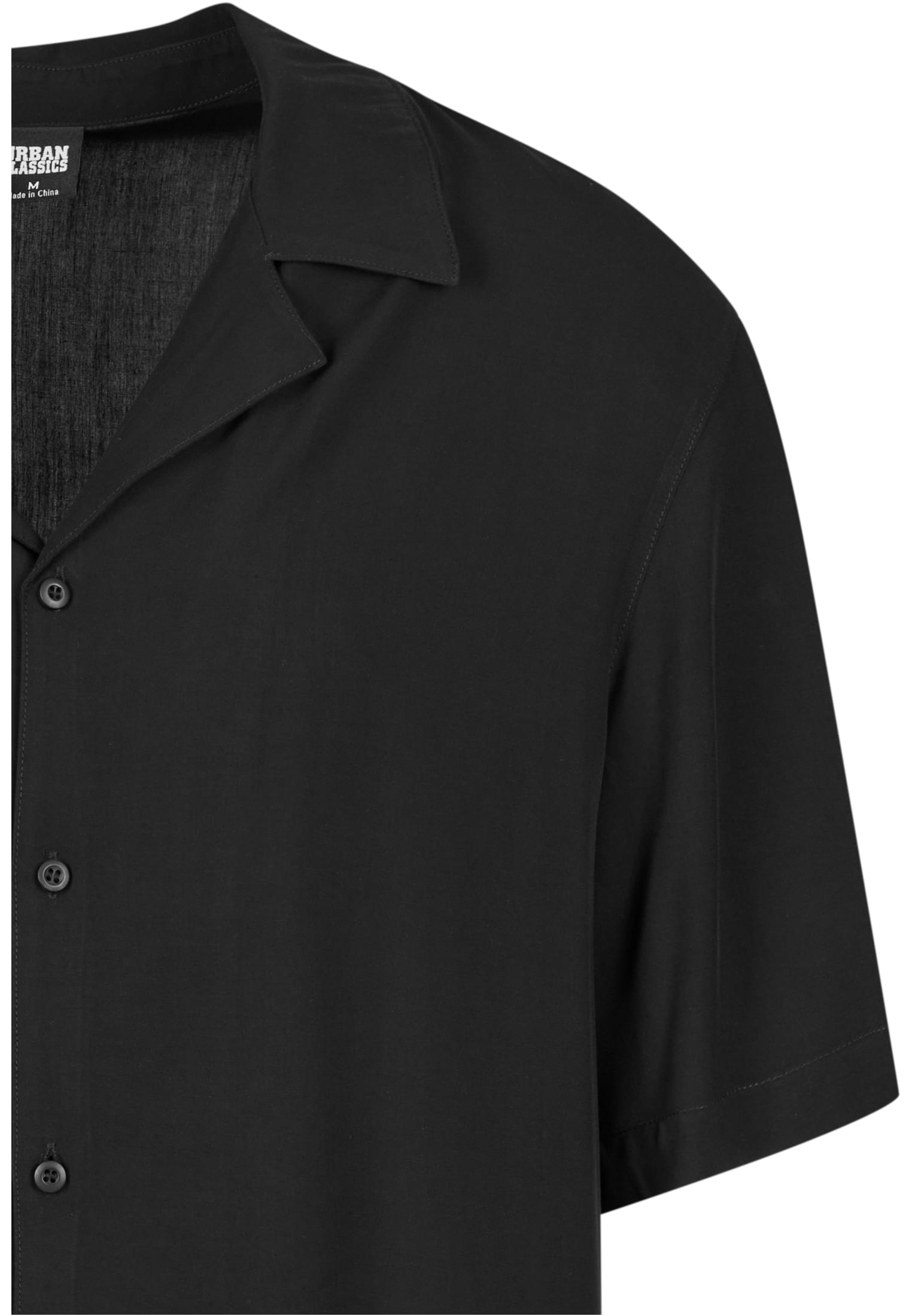 Loose Viscose Shirt Urban Classics Tb6656-00007 Black ανδρικά Πουκάμισα Simple Wear