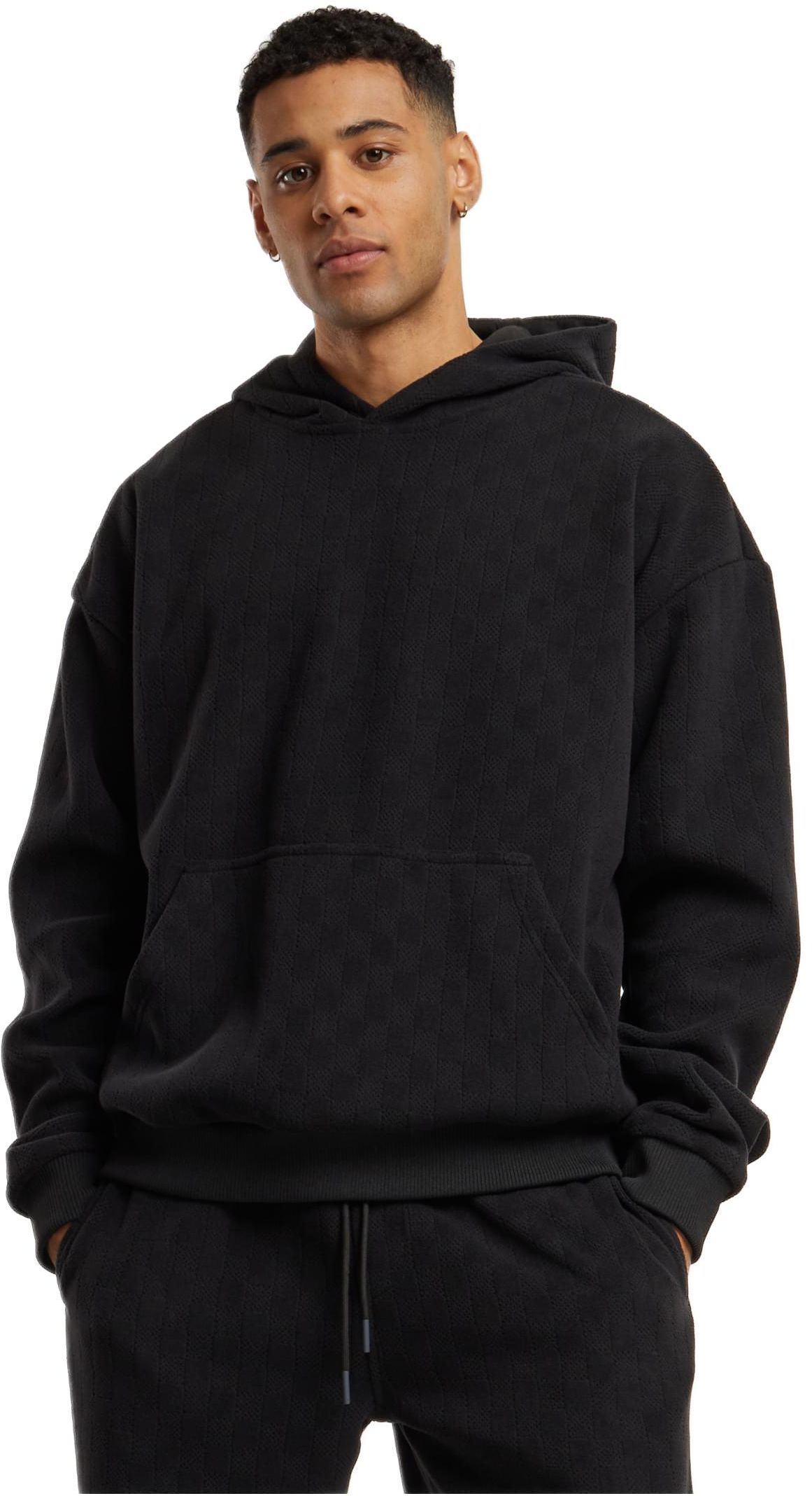 Oversized Φούτερ με Κουκούλα Jacquard Velvet TB6770 Urban Classics Black