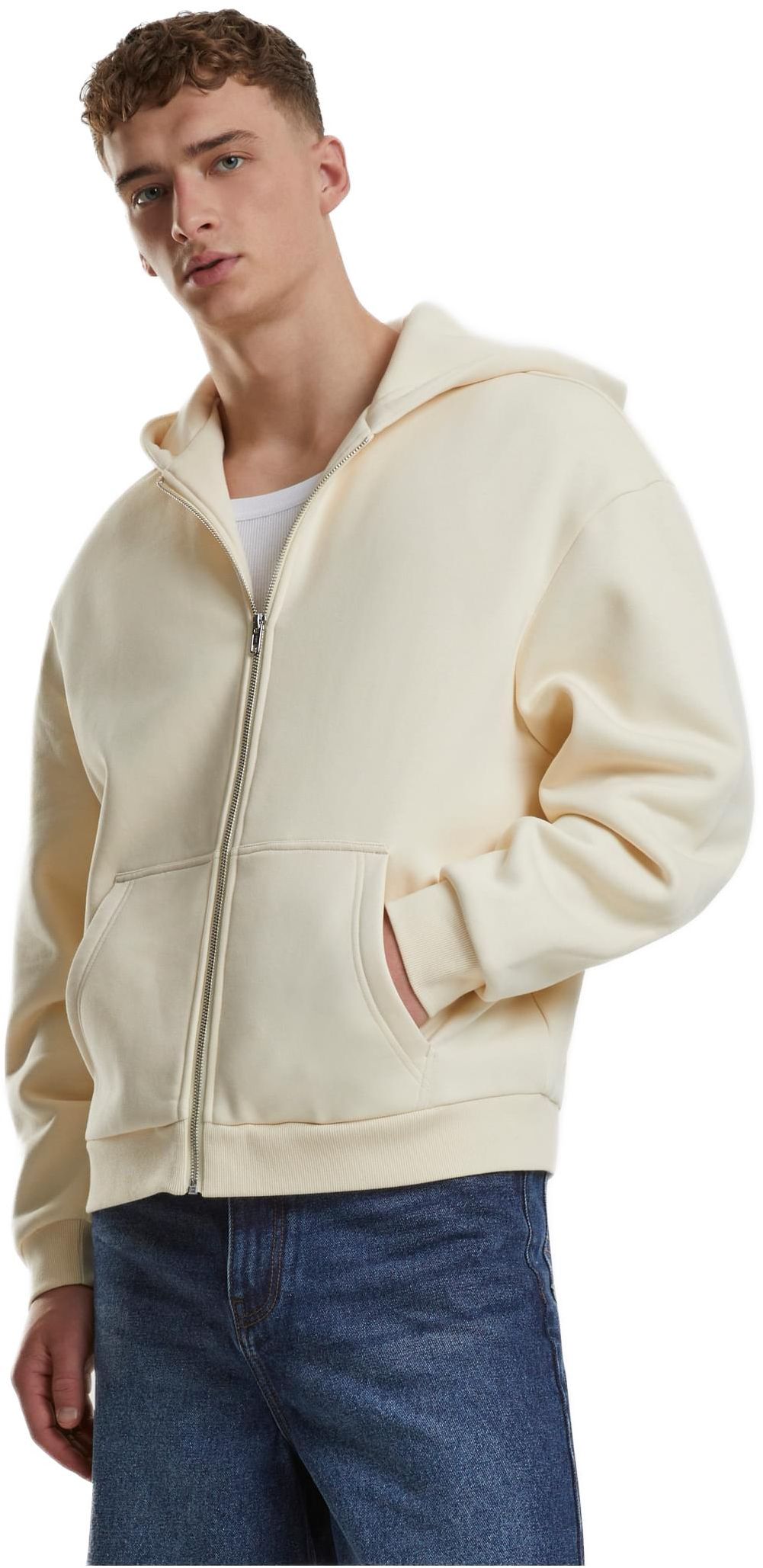 Ζακέτα Φούτερ με Κουκούλα TB7284-02903 Urban Classics Whitesand