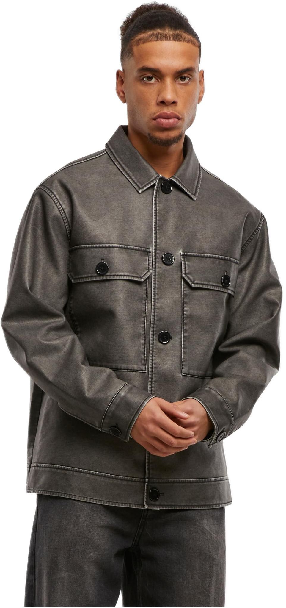 Πουκάμισο Jacket TB7330 Urban Classics Synthetic Vintage Leather Shirt Jacket Black