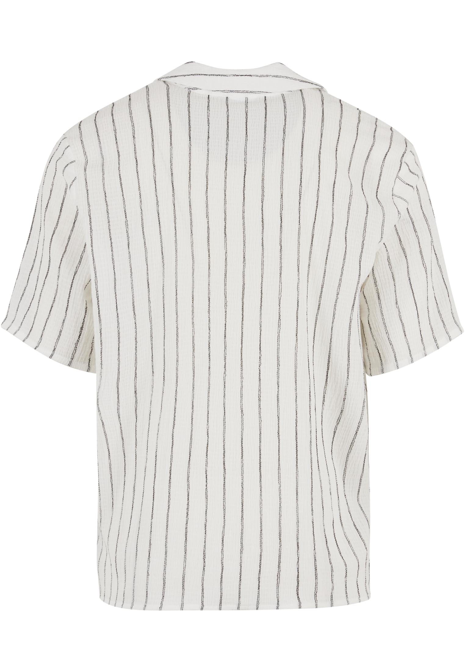 Πουκάμισο Striped Crinkle Resort Tb7342-04577 Urban Classics Offwhite Black ανδρικά Πουκάμισα Simple Wear
